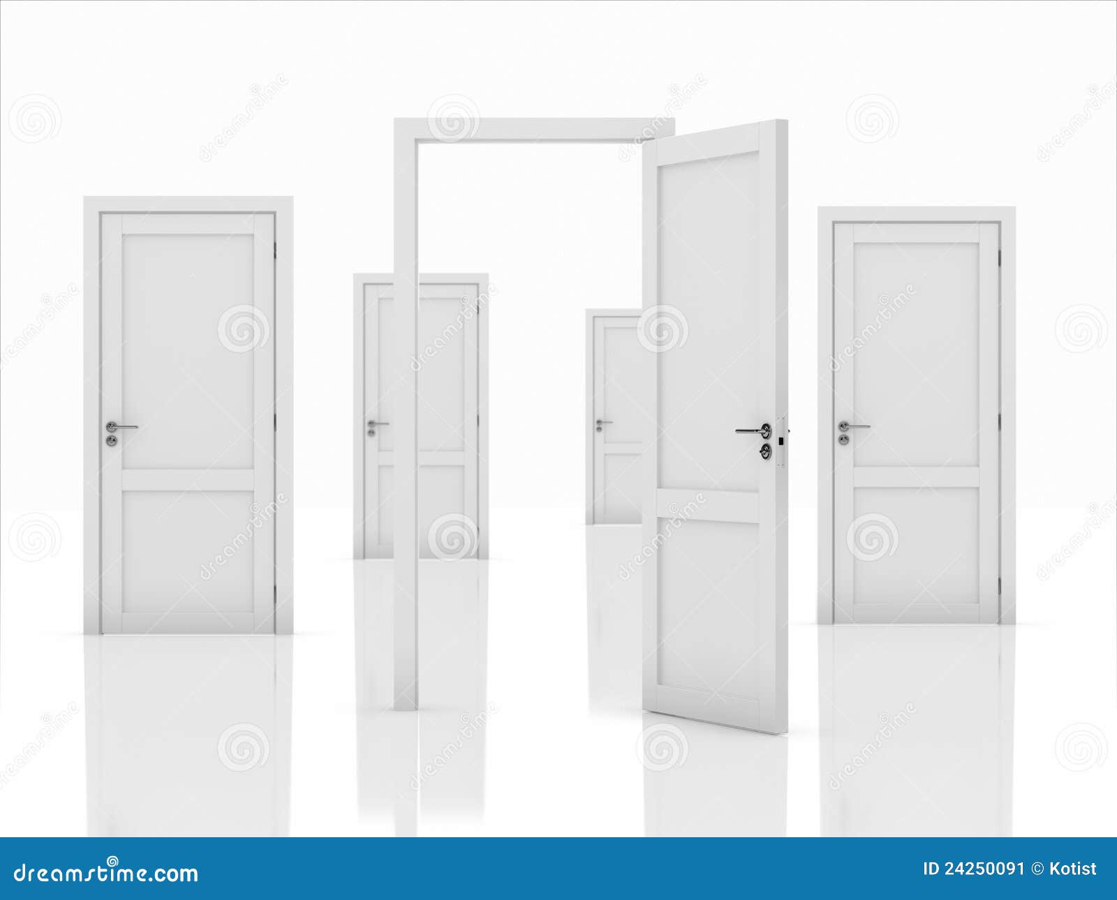 3d illustration of doors concept on white background