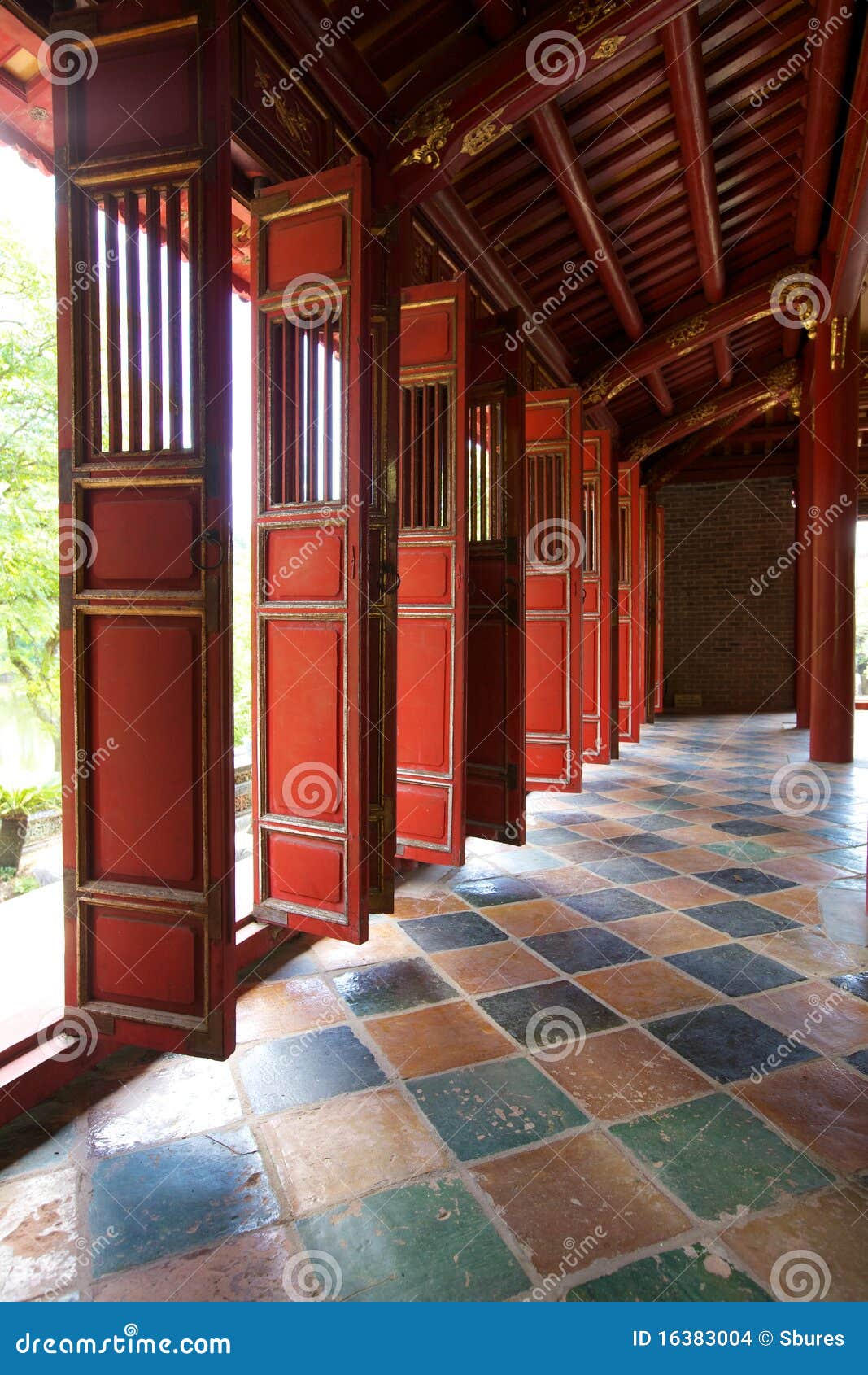 doors in forbidden city, hue, vietnam