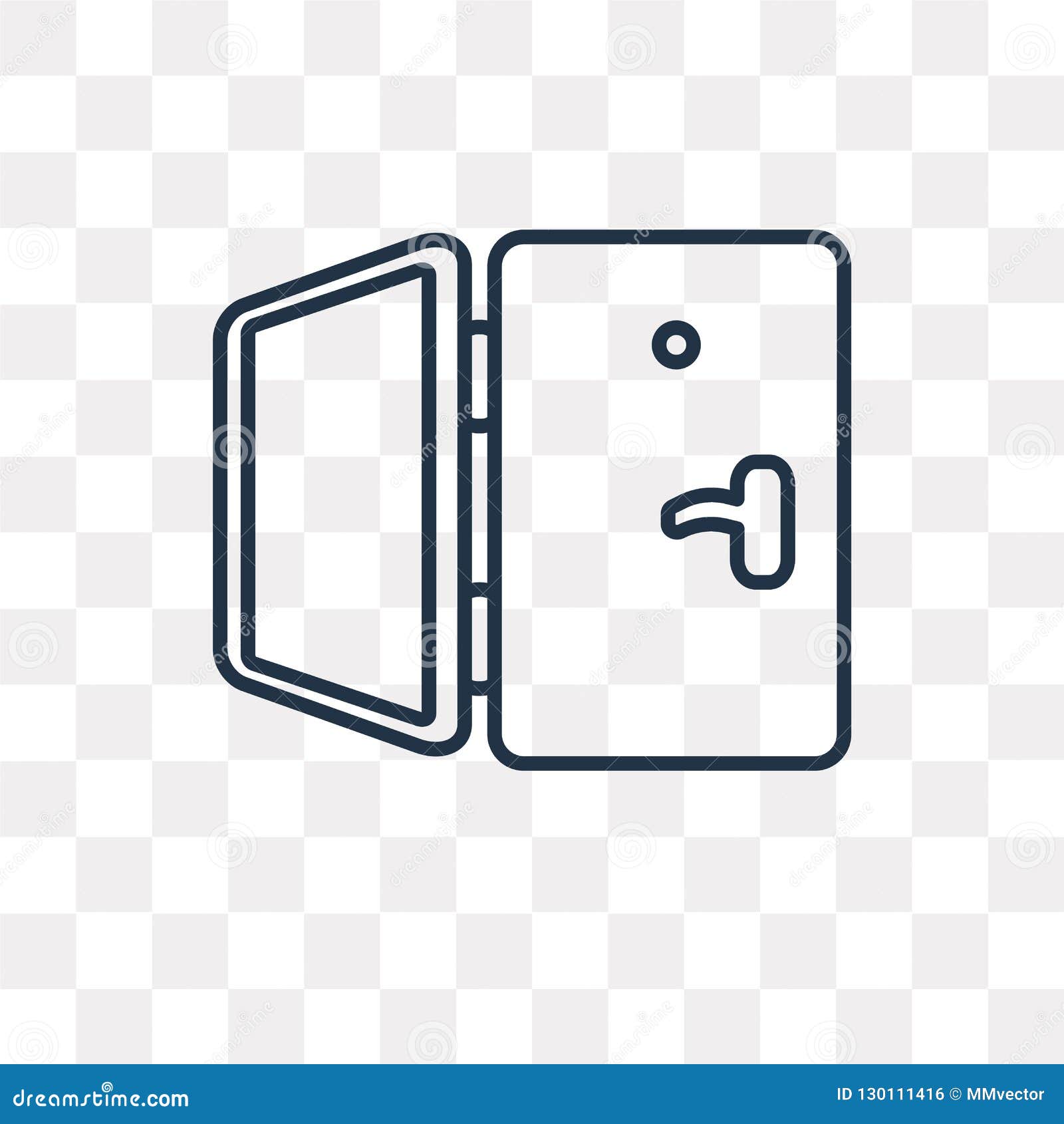 Doors Open Vector Icon Isolated On Transparent Background Linear