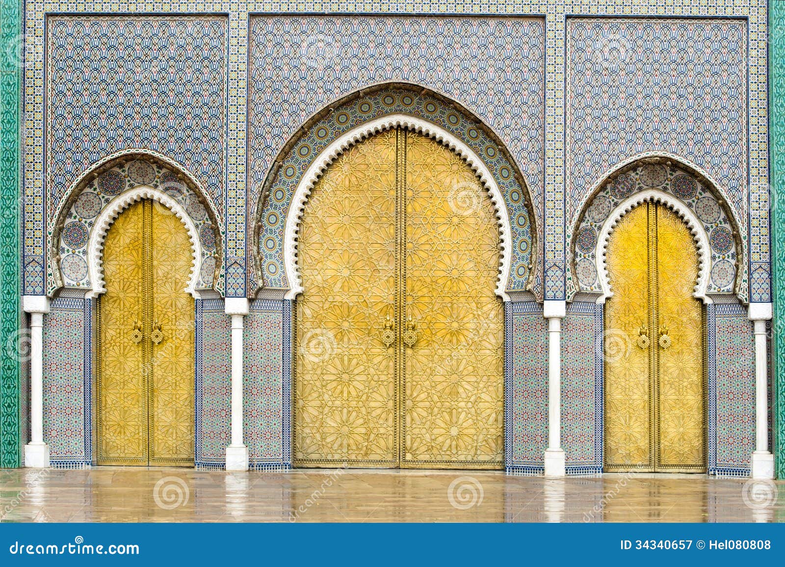 doors of the royal palace in fes, morocco