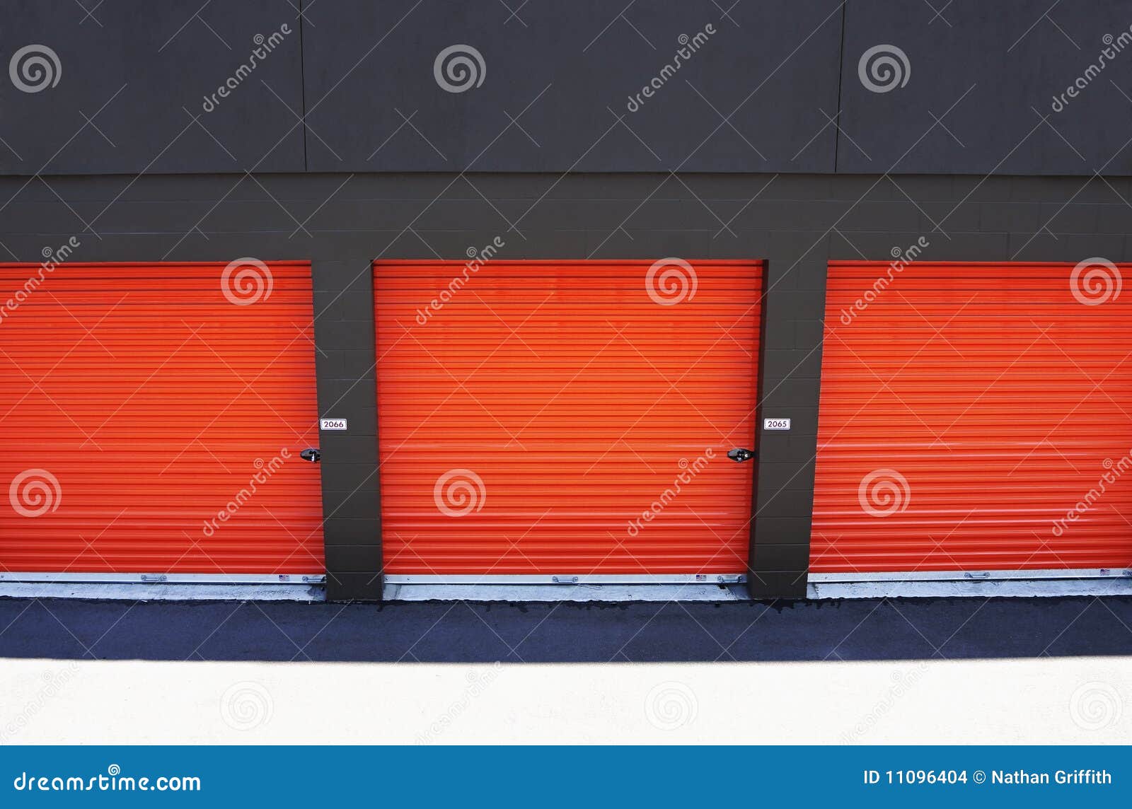 Doors at storage facility stock photo. Image of brick 11096404