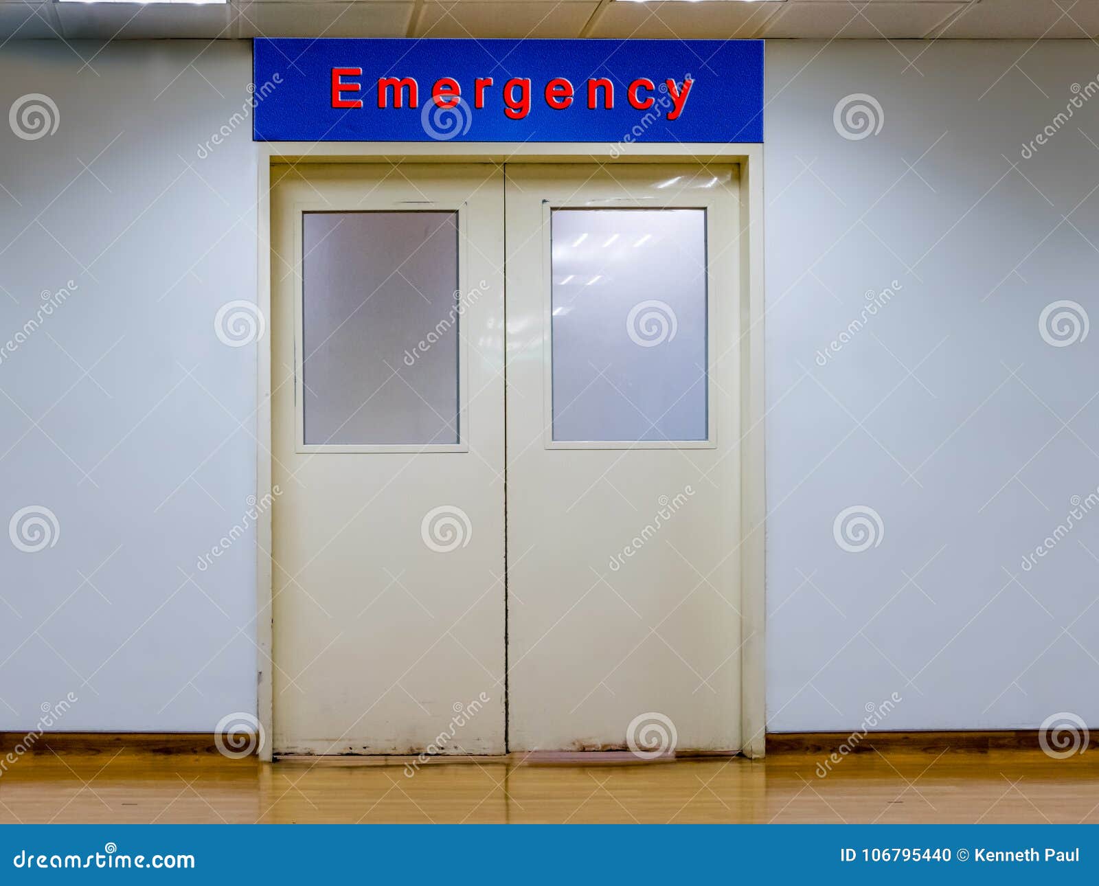 Doors To Emergency Room at Hospital Stock Photo Image of white
