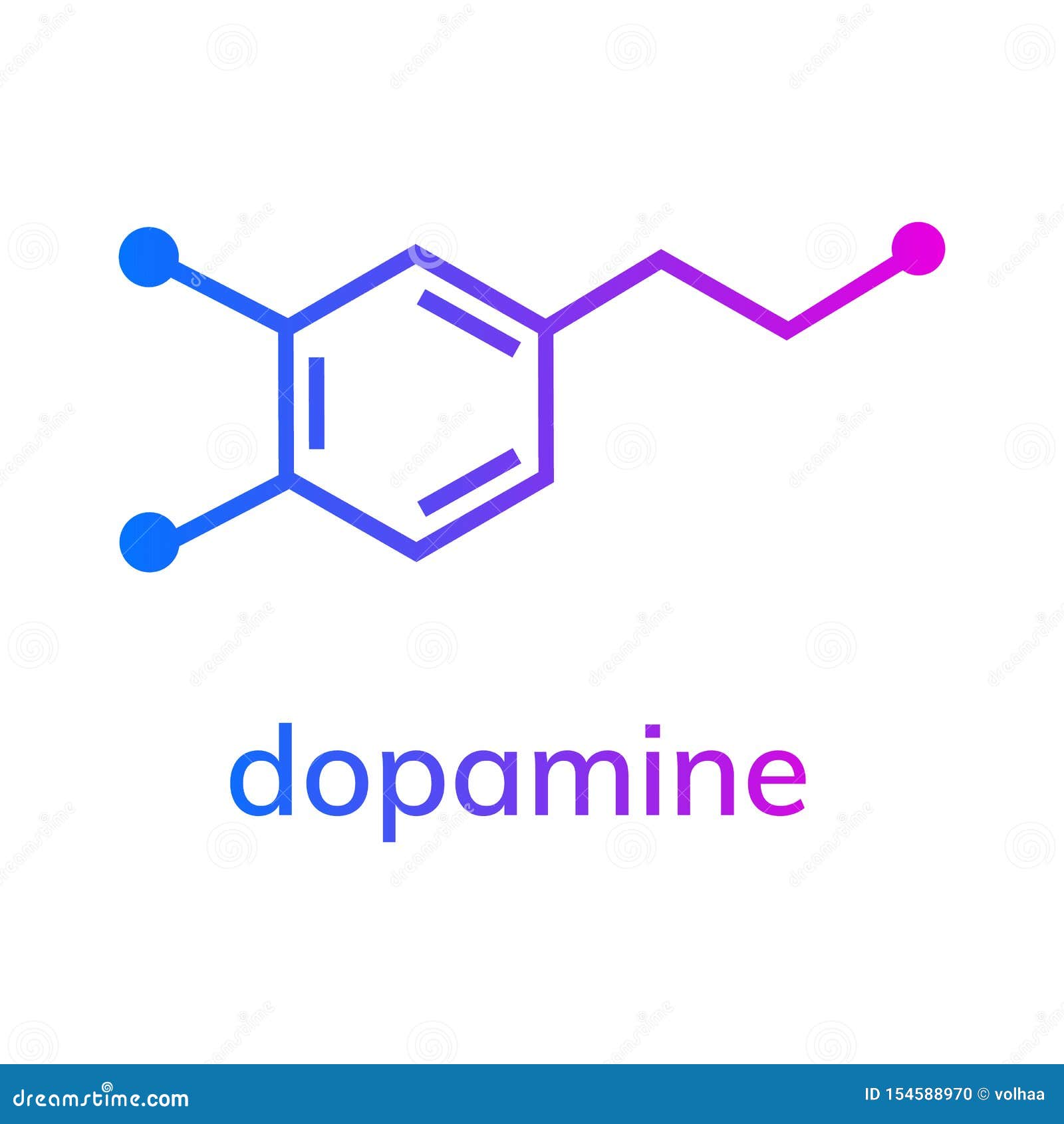 Dopamine chemical formula stock vector. Illustration of hormone - 154588970