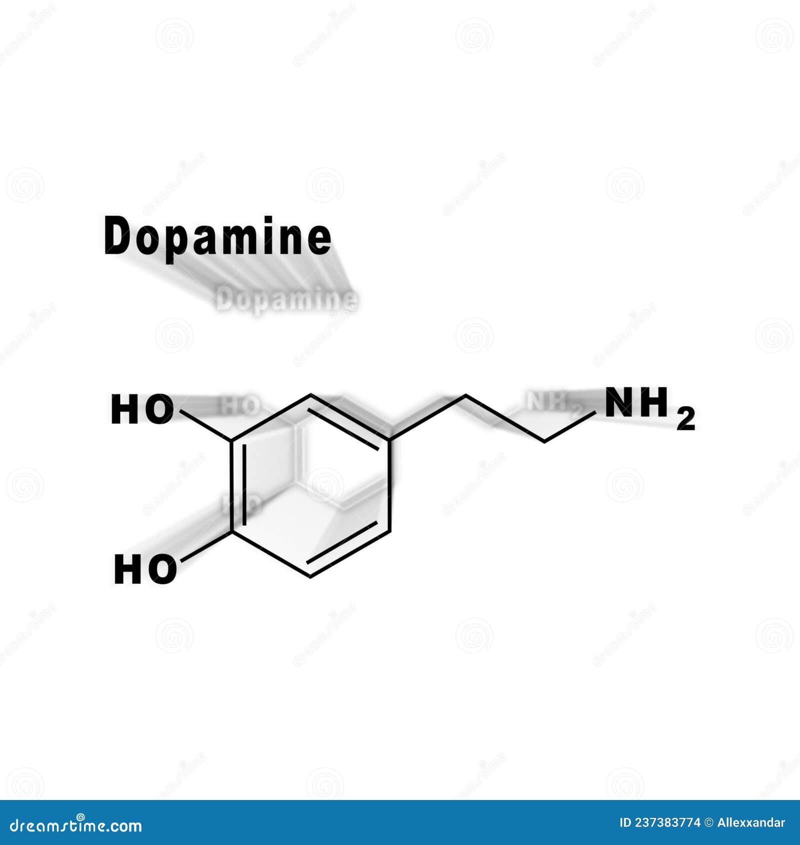 Dopamine Hormone. Neurotransmitter. Structural Chemical Molecular