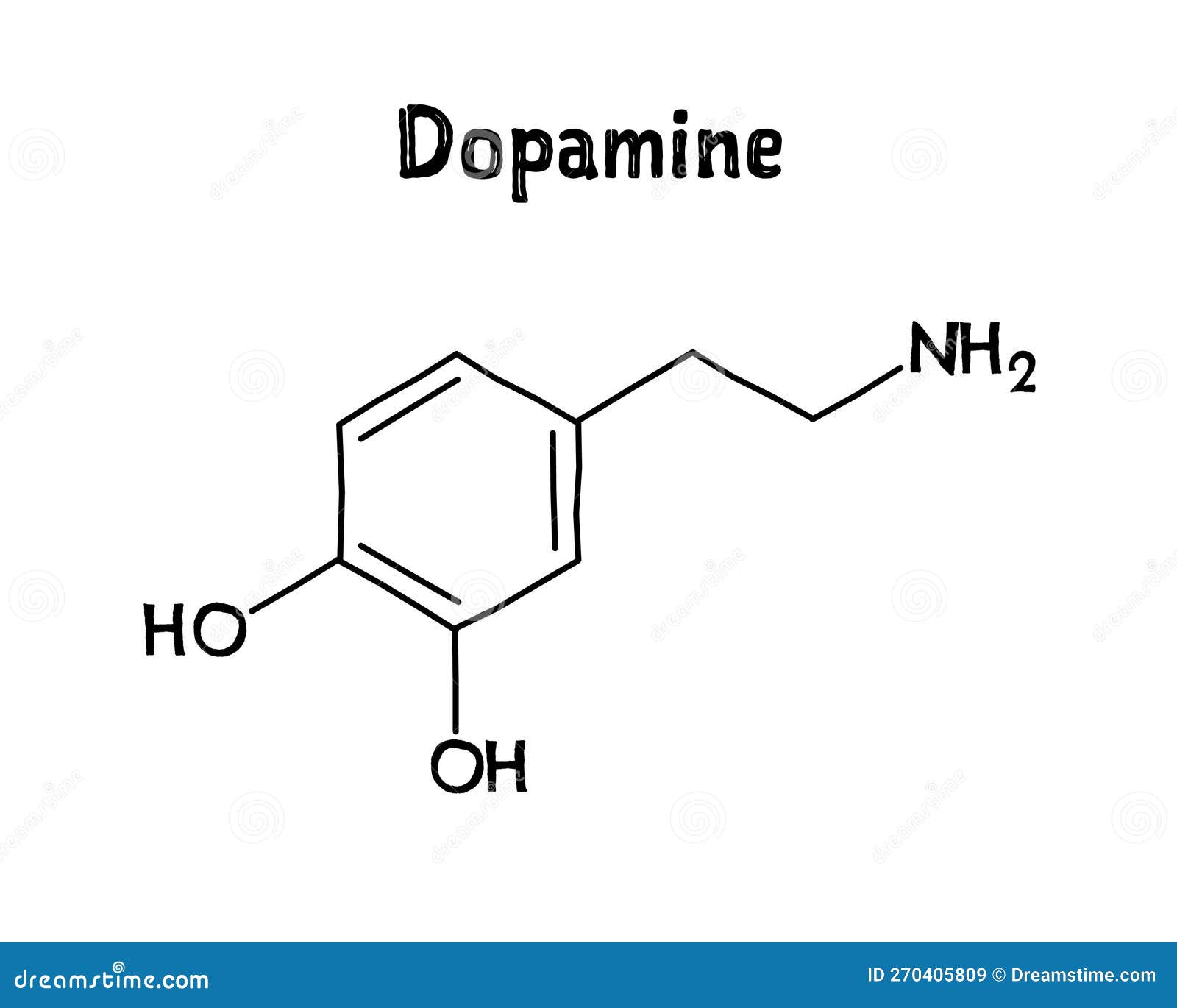 Dopamine Structural Formula Of Molecular Structure Cartoon Vector ...