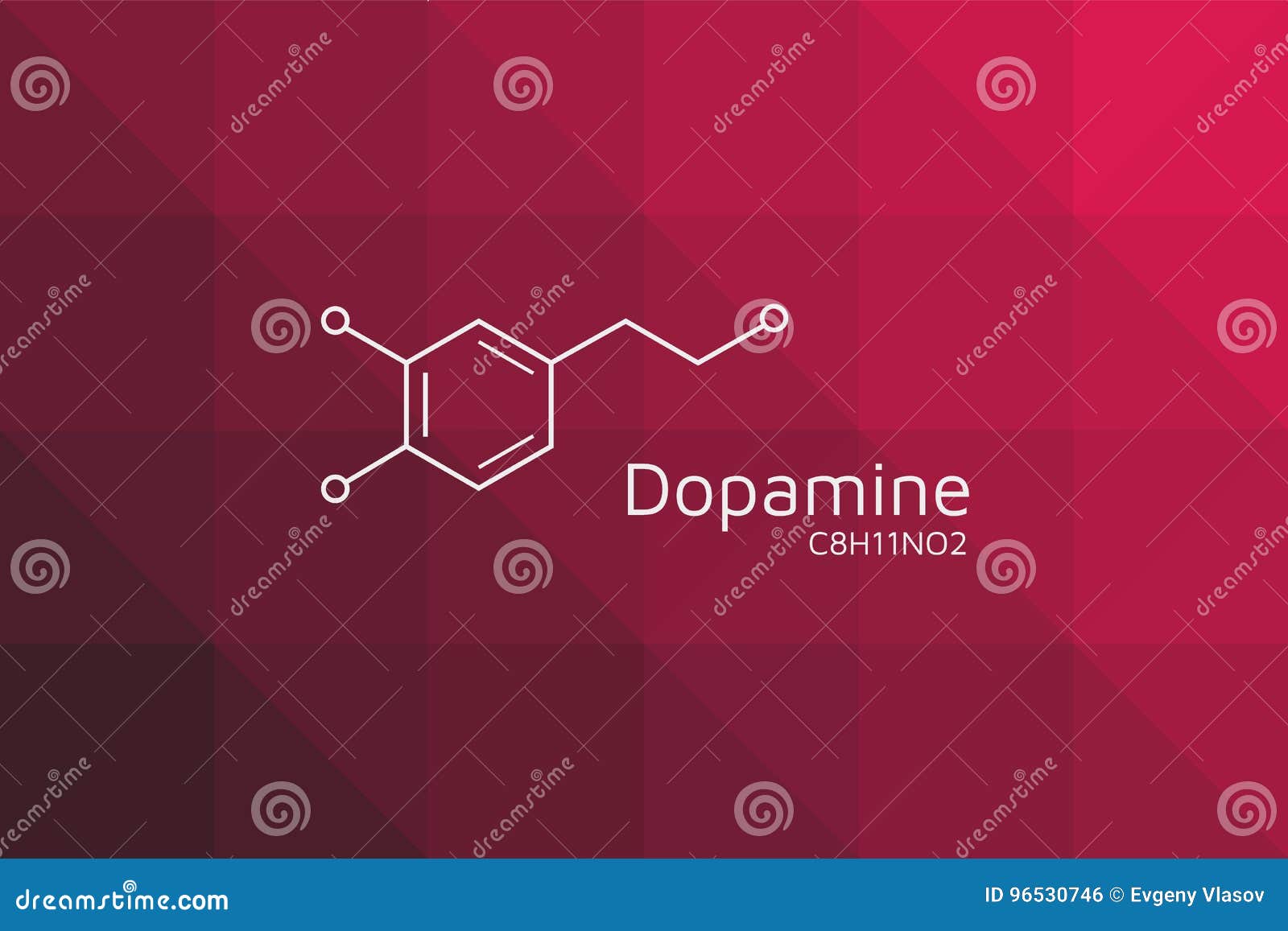 Dopamine Molecular Structure Neurotransmitter Molecule Skeletal