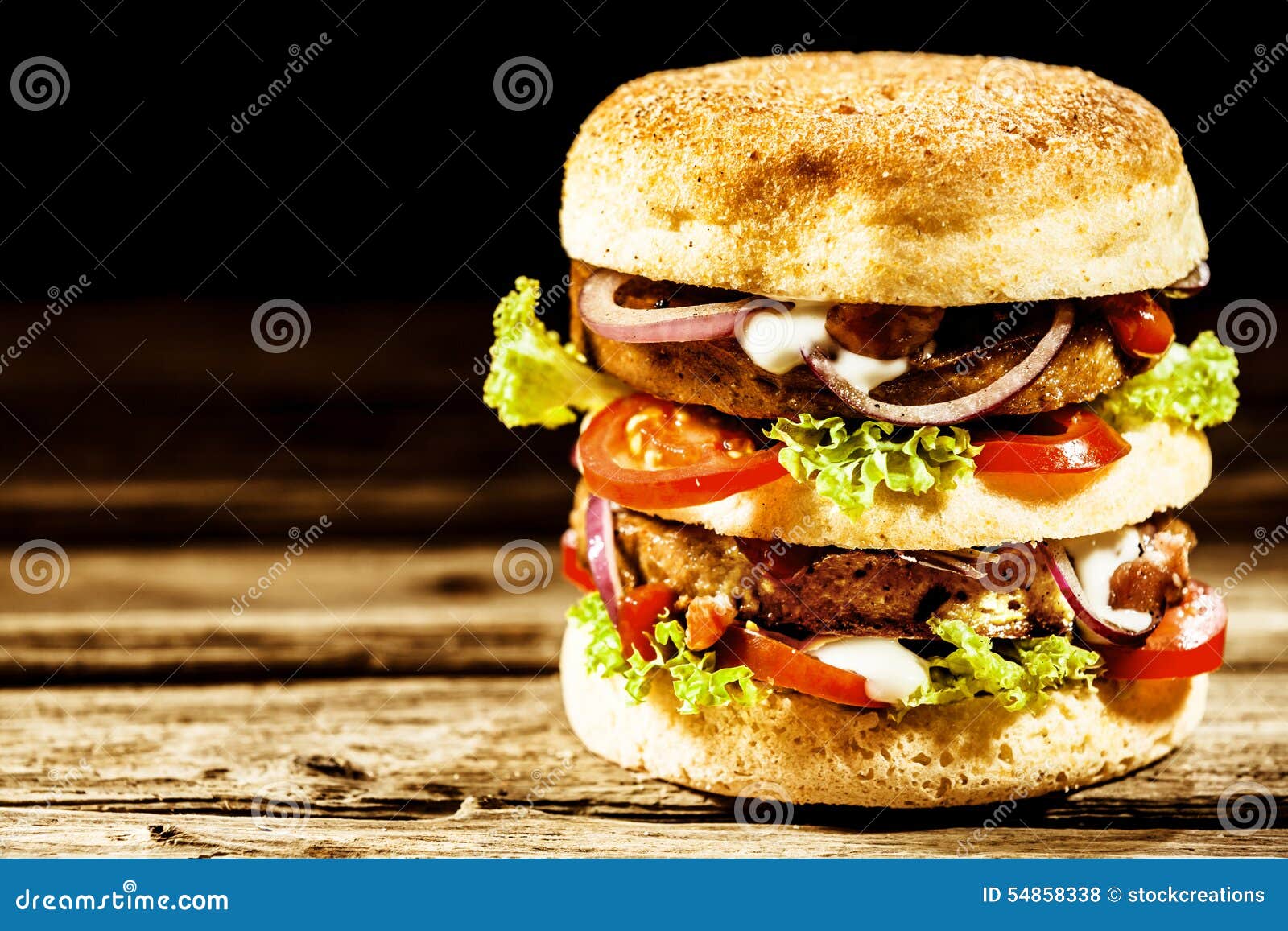 Doppeldecker Oder Verein Freekeh Burger Mit Zutaten Stockfoto Bild Von Verein Burger