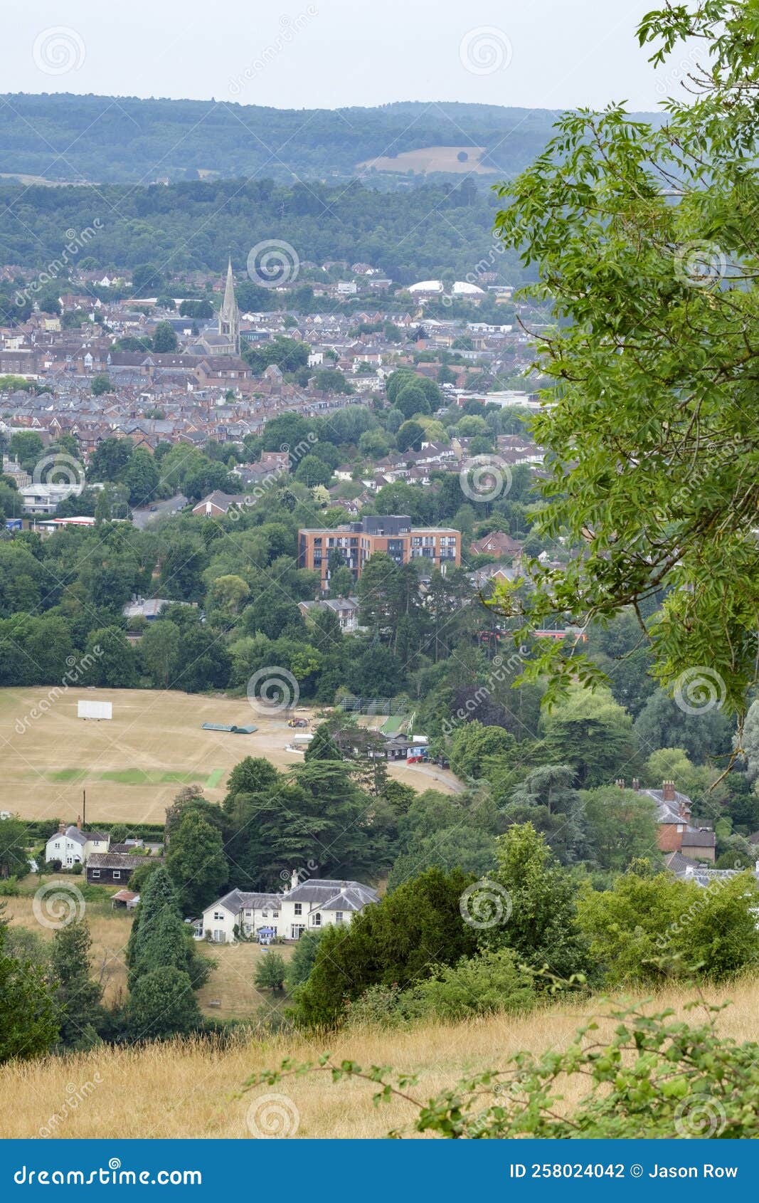 Dorking from Box Hill stock photo. Image of pretty, drought 258024042