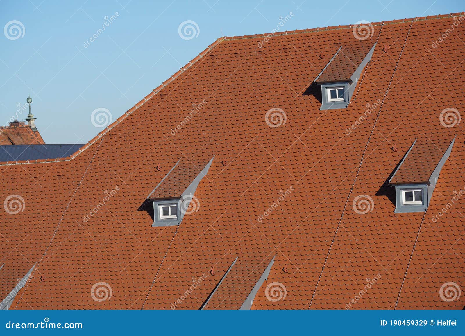 Dormers Here On Old Buildings Bring A Lot Of Light And Headroom Into The Attic Stock Image Image Of Construction Gable