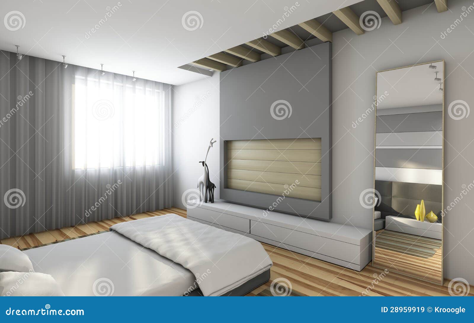 Dormitorio gris stock de ilustración. Ilustración de dining - 28959919