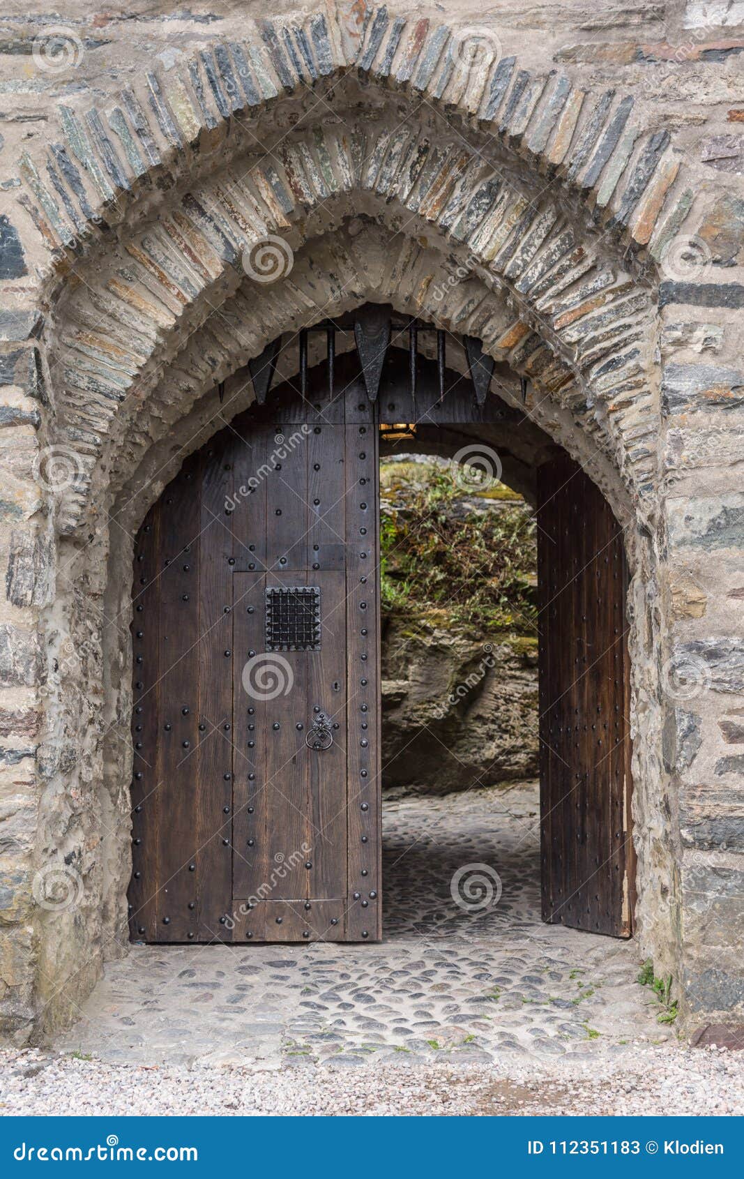Entrance Door To Eilean Donan Castle Scotland Stock Image