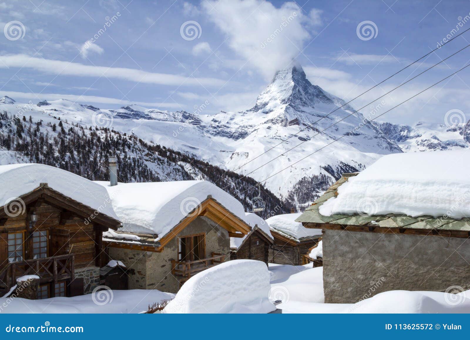 Dorp Eggen in De Winter, Zermatt, Zwitserland Stock Foto - Image of ...
