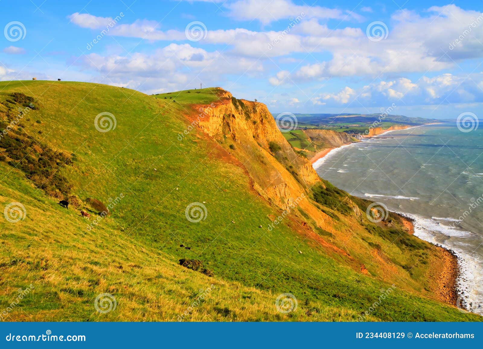 Dorset Jurassic Coastline Near West Bay and Chesil Beach England UK ...