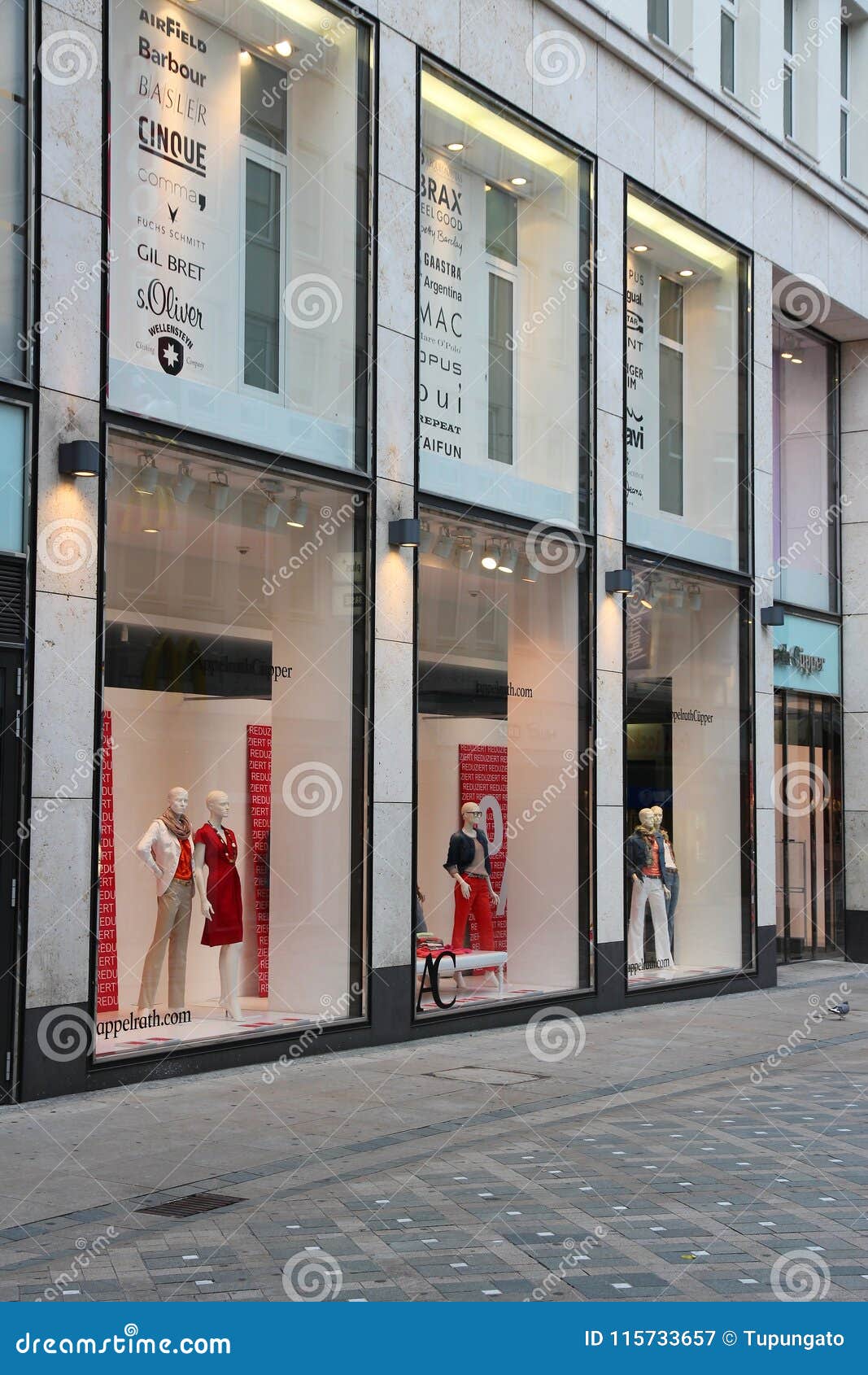 Dortmund fashion store editorial photography. Image of brand - 115733657
