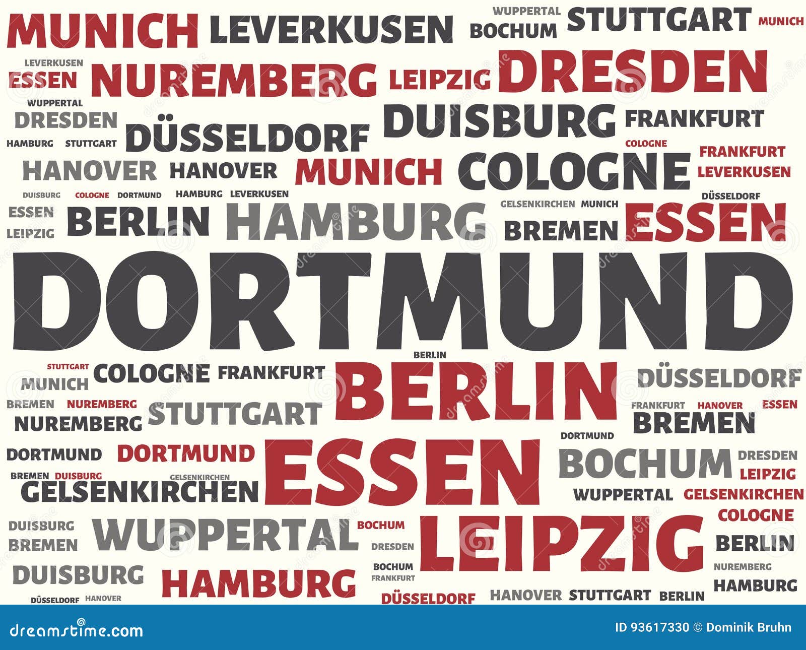 DORTMUND Image with Words Associated with the Topic GERMAN CITIES
