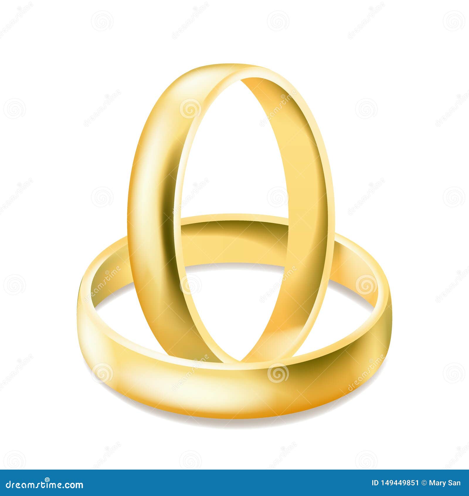 Dos Anillos De Compromiso Del Oro Aislados El Fondo Blanco Ilustración del Vector - prometido: 149449851