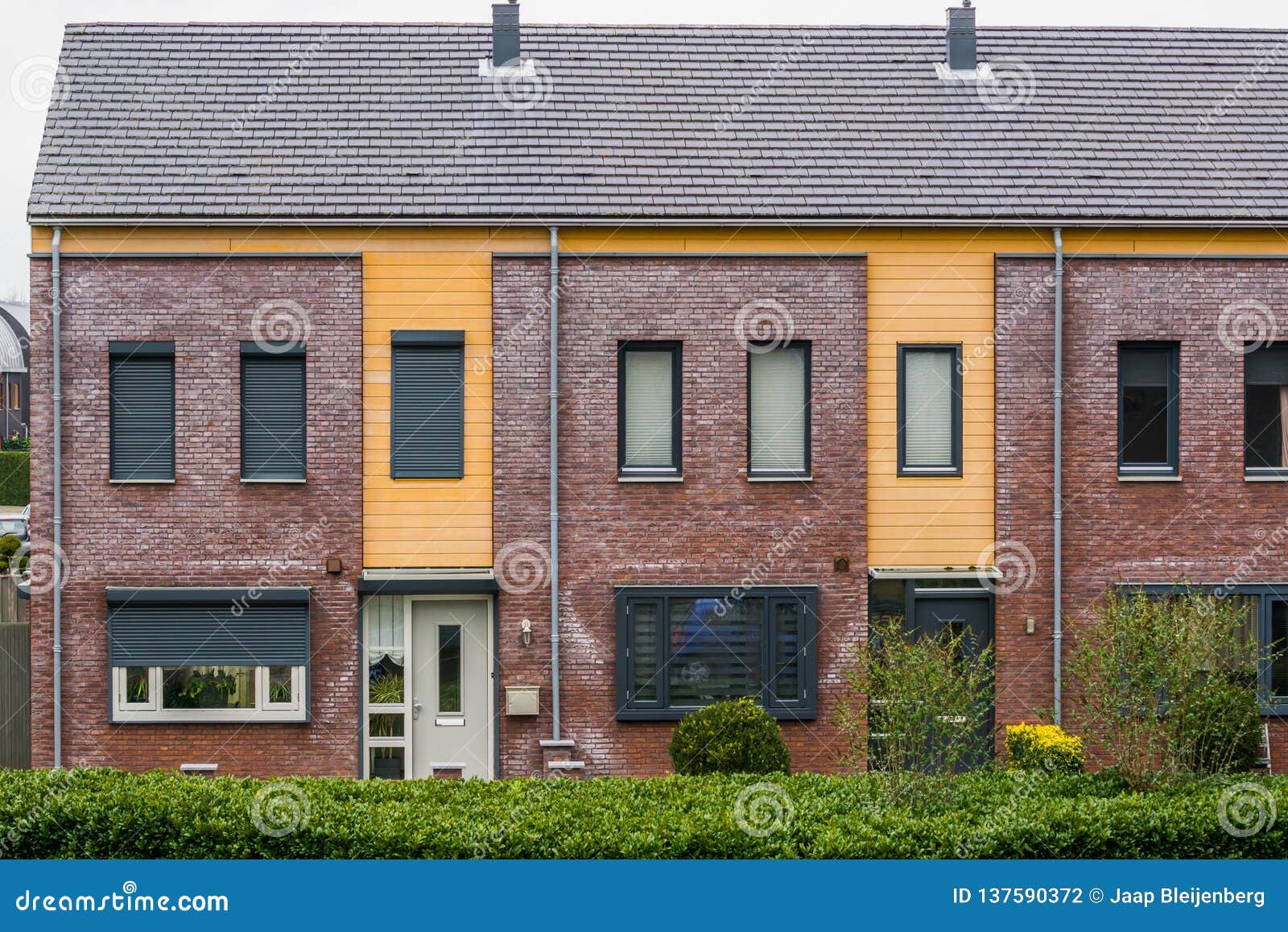 Dos Casas Adornadas Con Las Plantas Diversas, Arquitectura Moderna, Del Pueblo En Los Países Bajos Foto de archivo - Imagen de hogares, puertas: 137590372
