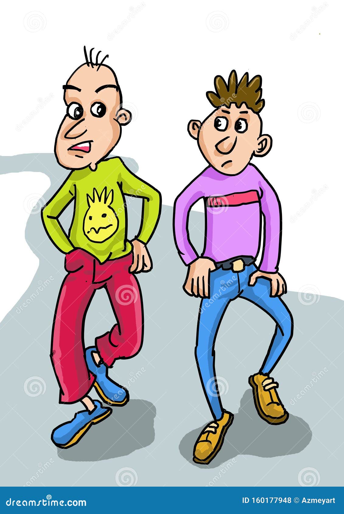 Dos Chicos Son Buenos Amigos Caminando Juntos Stock de ilustración -  Ilustración de goce, amigo: 160177948, image size:1131x1690