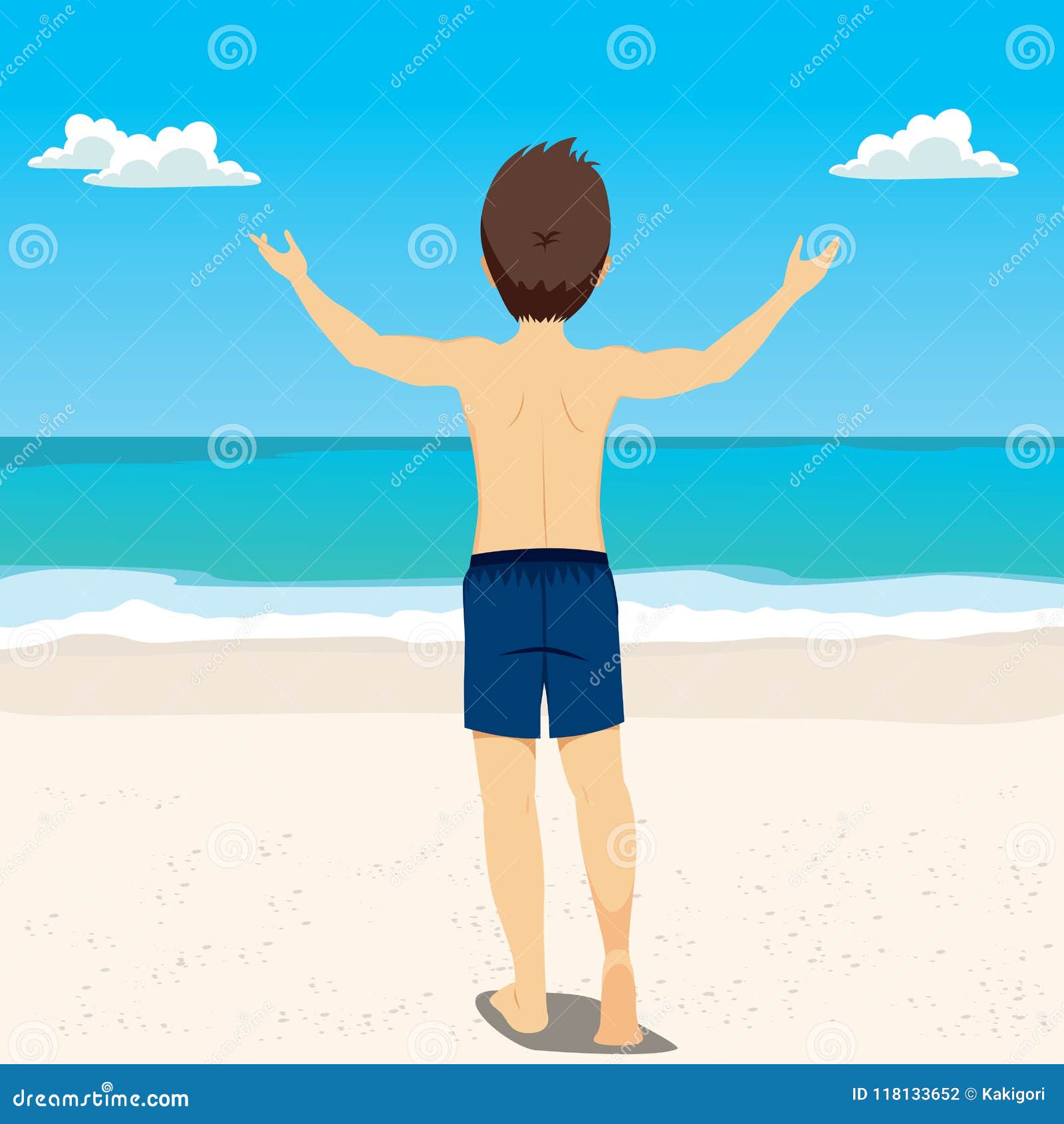 Dos De Plage Dhomme Illustration De Vecteur Illustration