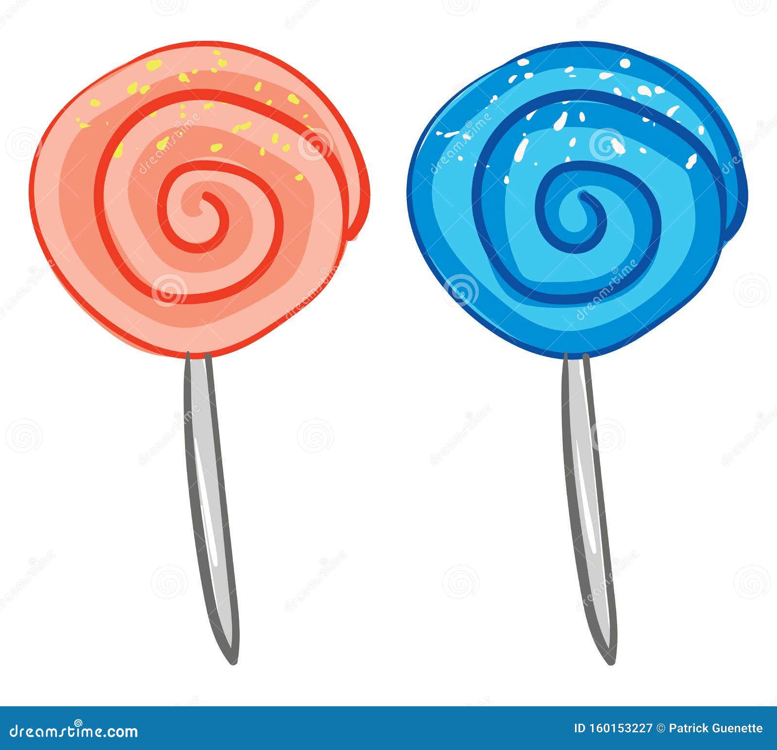 Dos Dibujos Animados De Color Naranja Y Azul, Lollipops, Vectorial De  Caramelo O IlustraciÃ³n De Color Ilustración del Vector - Ilustración de  extremo, palillo: 160153227
