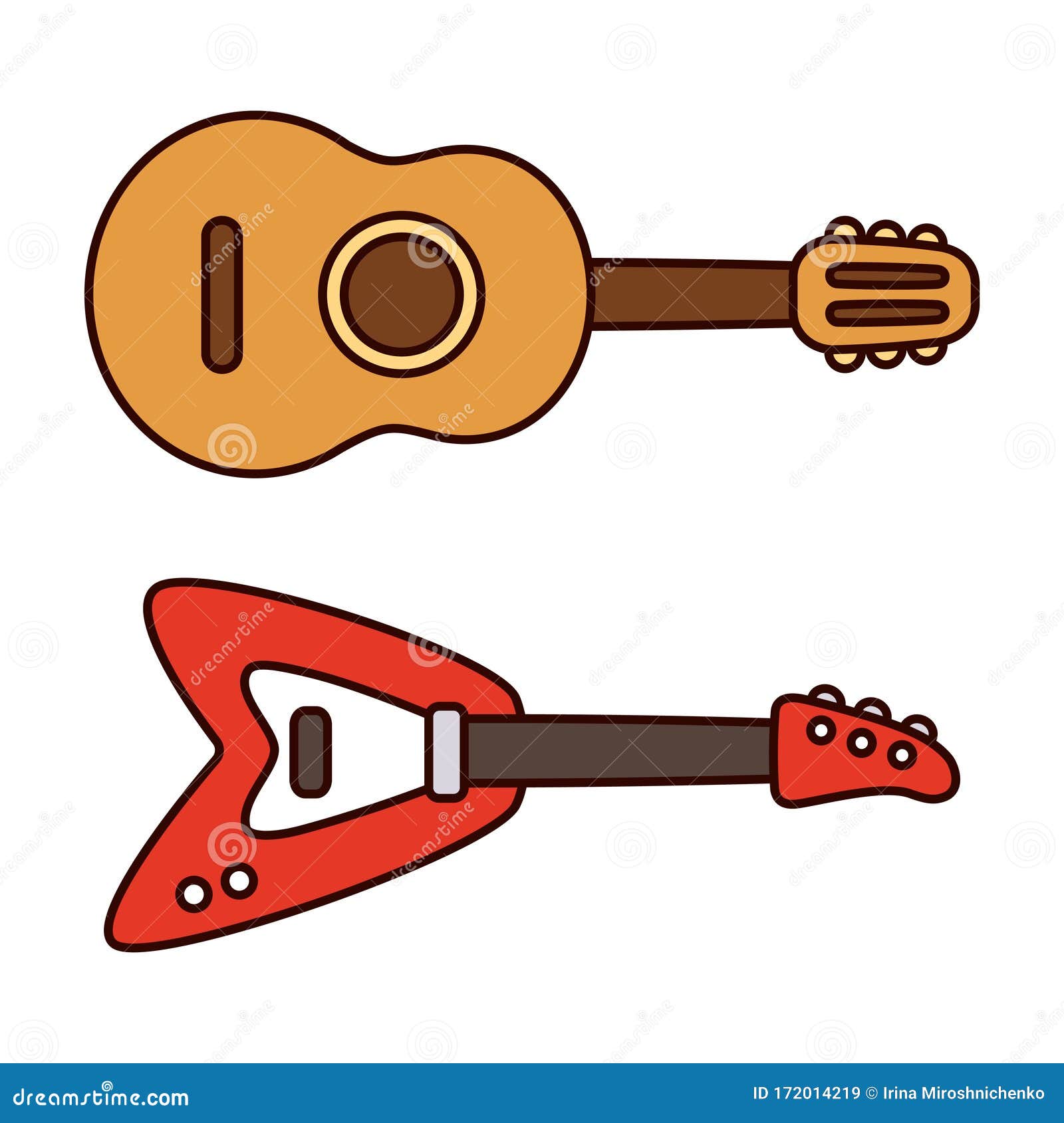 curso excepto por Formación Dos Guitarras De Dibujos Animados Ilustración del Vector - Ilustración de  aislado, rodillo: 172014219