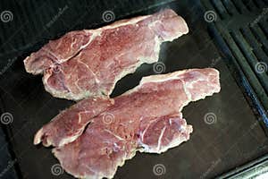 Dos Juntas De Carne Asada A La Parrilla Desde Arriba Imagen De Archivo Dos Juntas De Carne Asada A La Parrilla Desde Arriba Imagen De Archivo