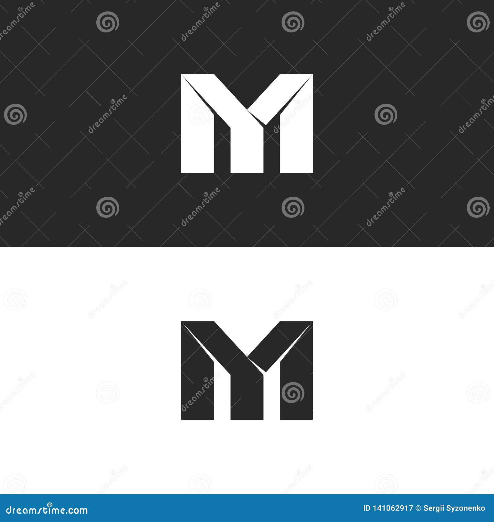 Letra M Monograma Logotipo, Marca De Línea De Solapamiento Mm Iniciales  Combinación De Símbolos Maqueta, En Blanco Y Negro De La Tipografía  Elemento De Diseño De Última Moda Ilustraciones svg, vectoriales, clip