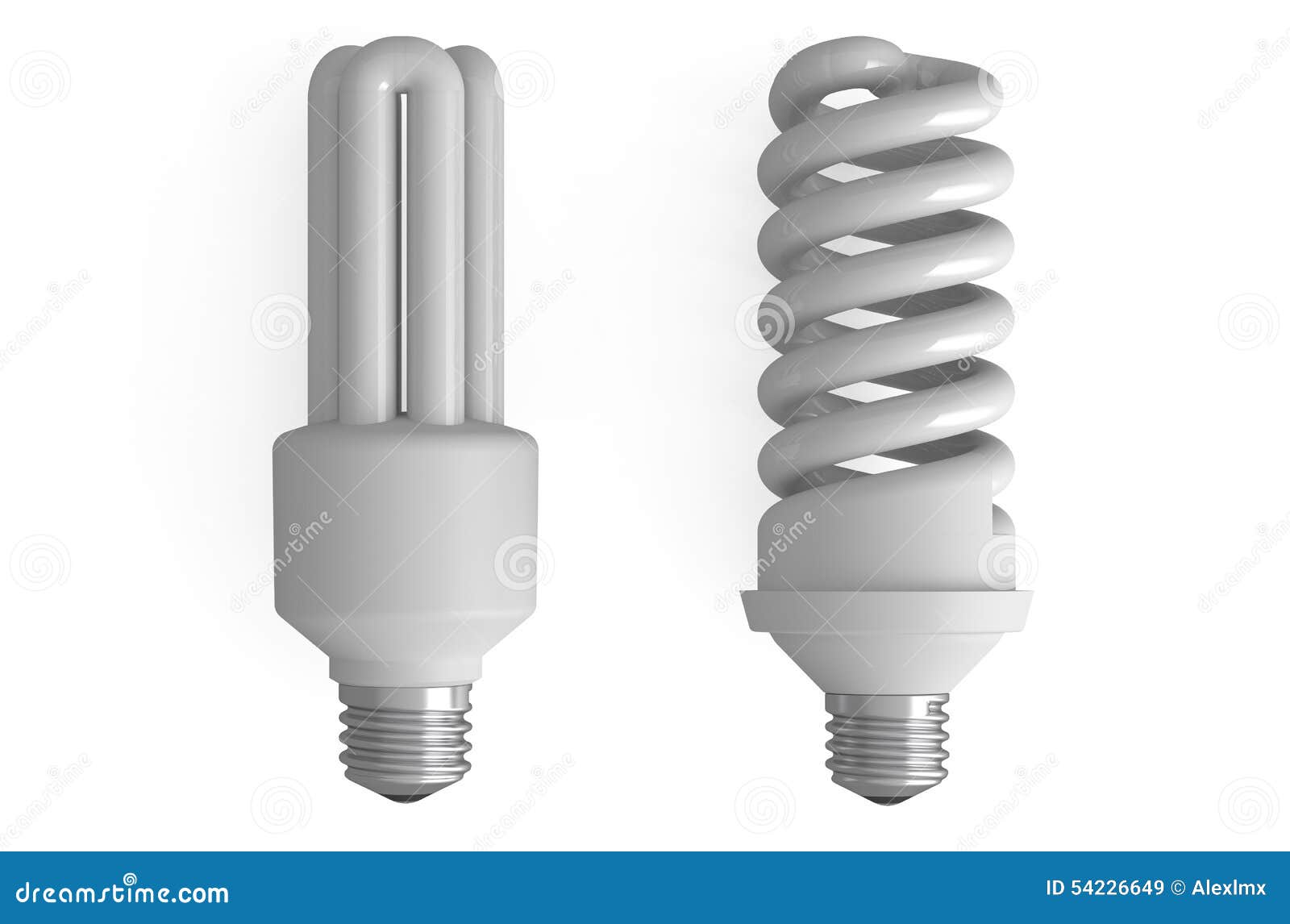 Dos Lámparas Fluorescentes Compactas Stock de ilustración Ilustración