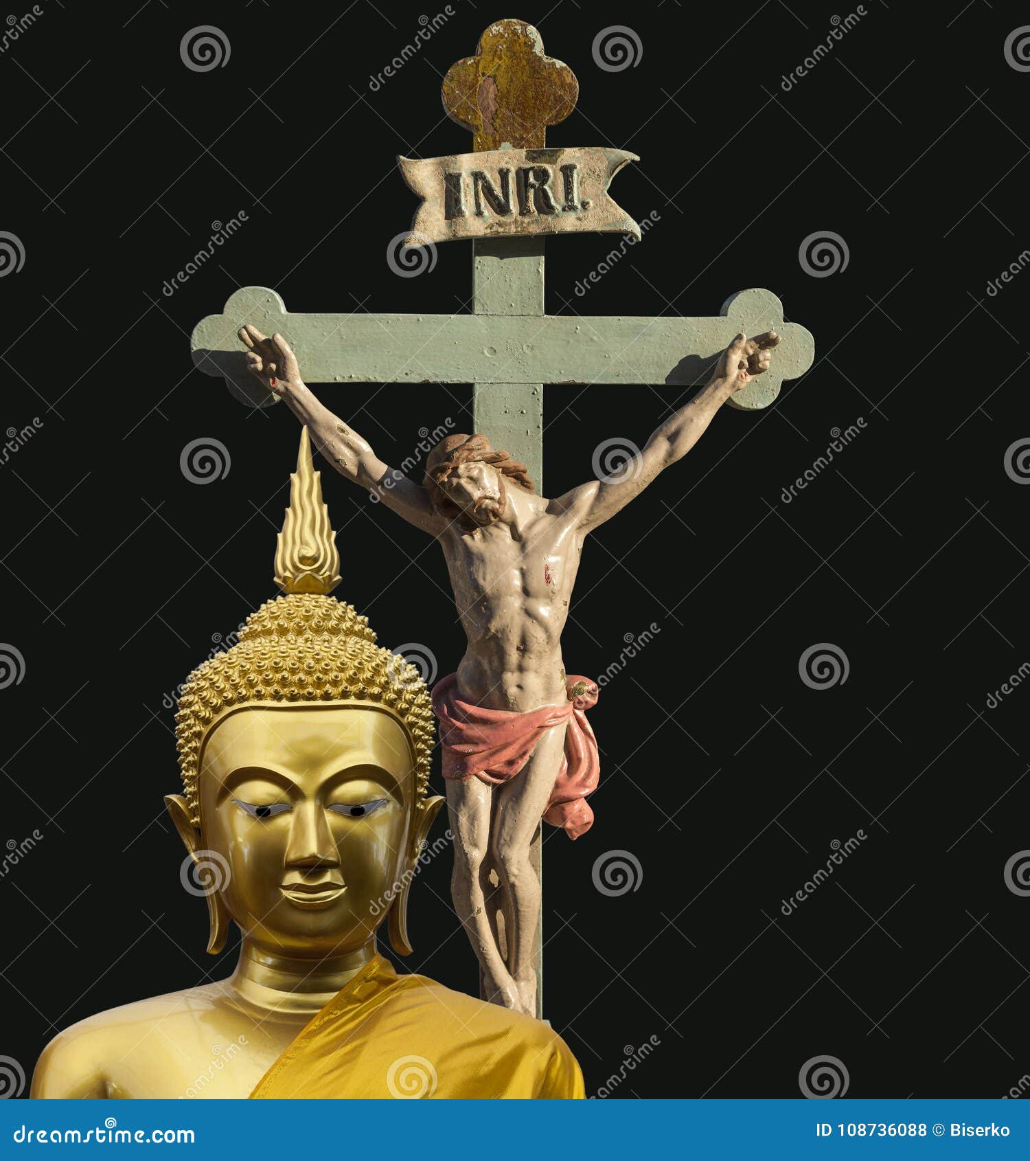 Dos Religiones - Buda Y Jesus Christ Foto de archivo - Imagen de  monotheistic, junto: 108736088