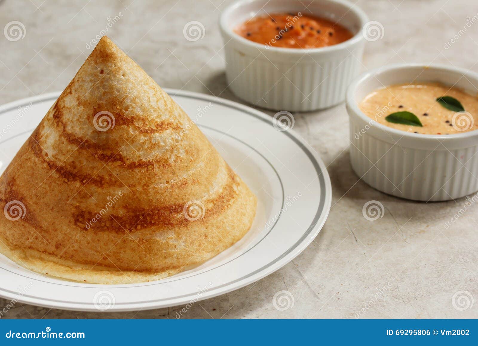 Dosa with Chutney, South Indian Breakfast Stock Photo - Image of crispy