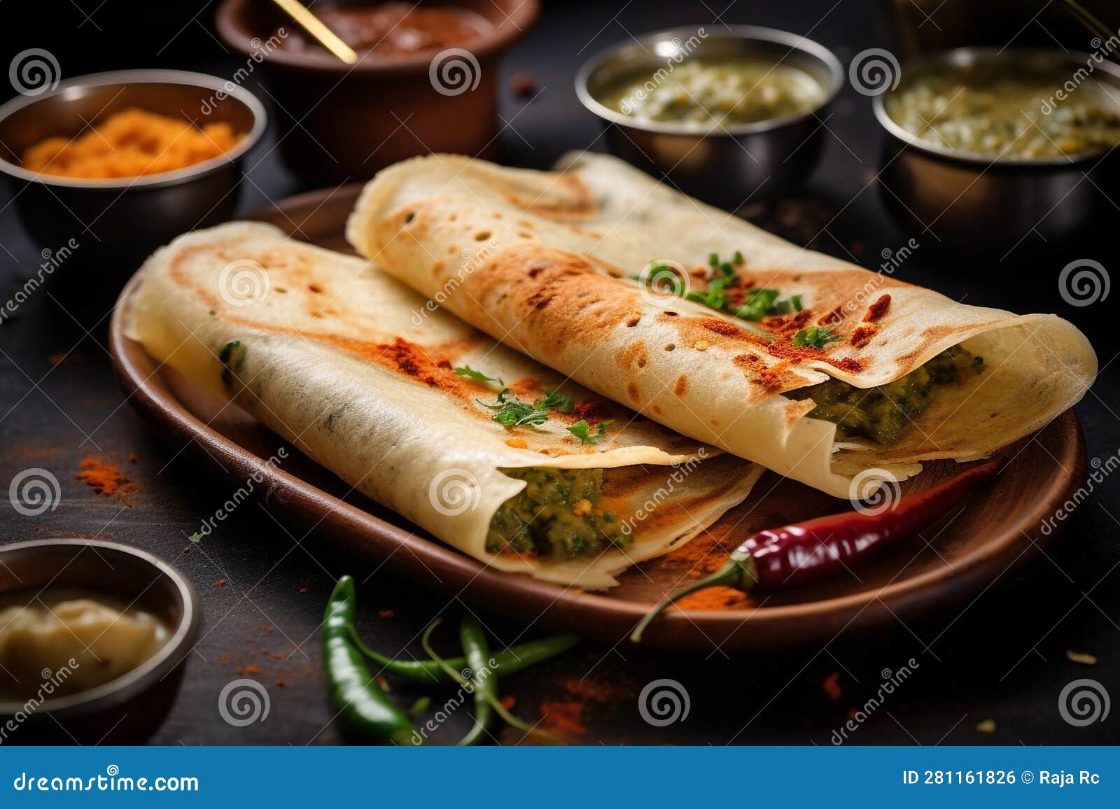 Dosa - South Indian Dish Stock Photography | CartoonDealer.com #281161808