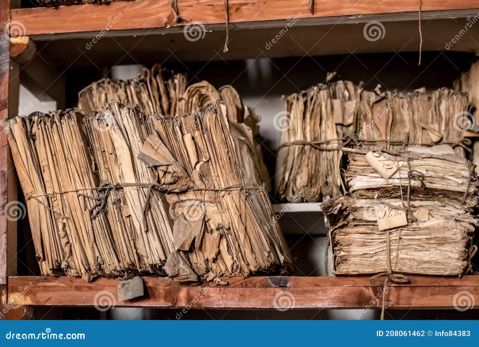 Archive of Historical Documents Bound in Files Stock Photo Image of