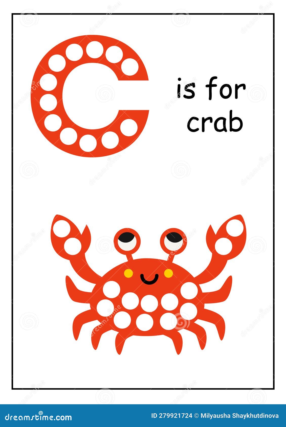 Learning English Alphabet for Kids. Letter C. Dot Marker Activity Stock