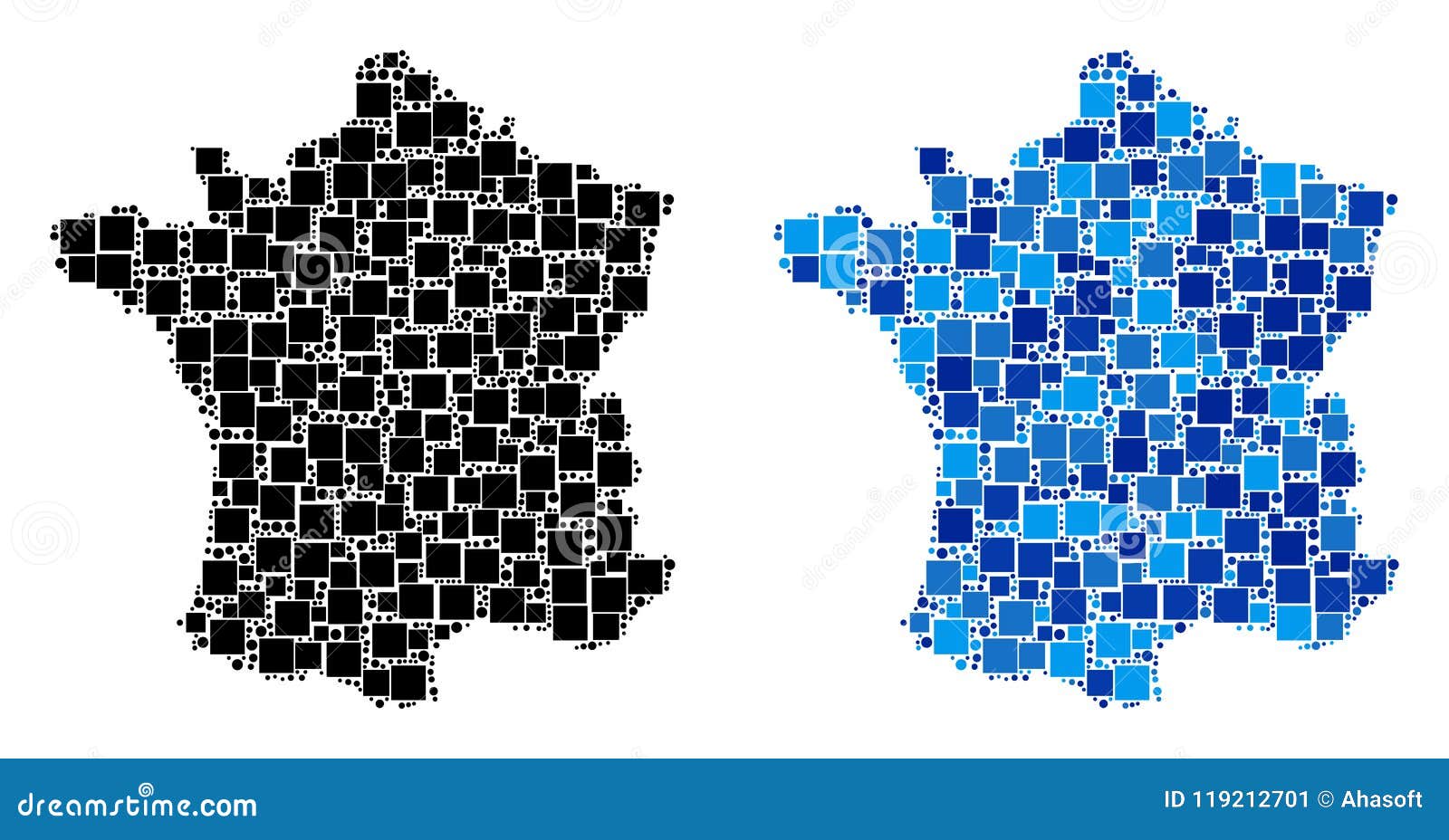 Dot France Map with Blue Version Stock Vector Illustration of dots, composed 119212701