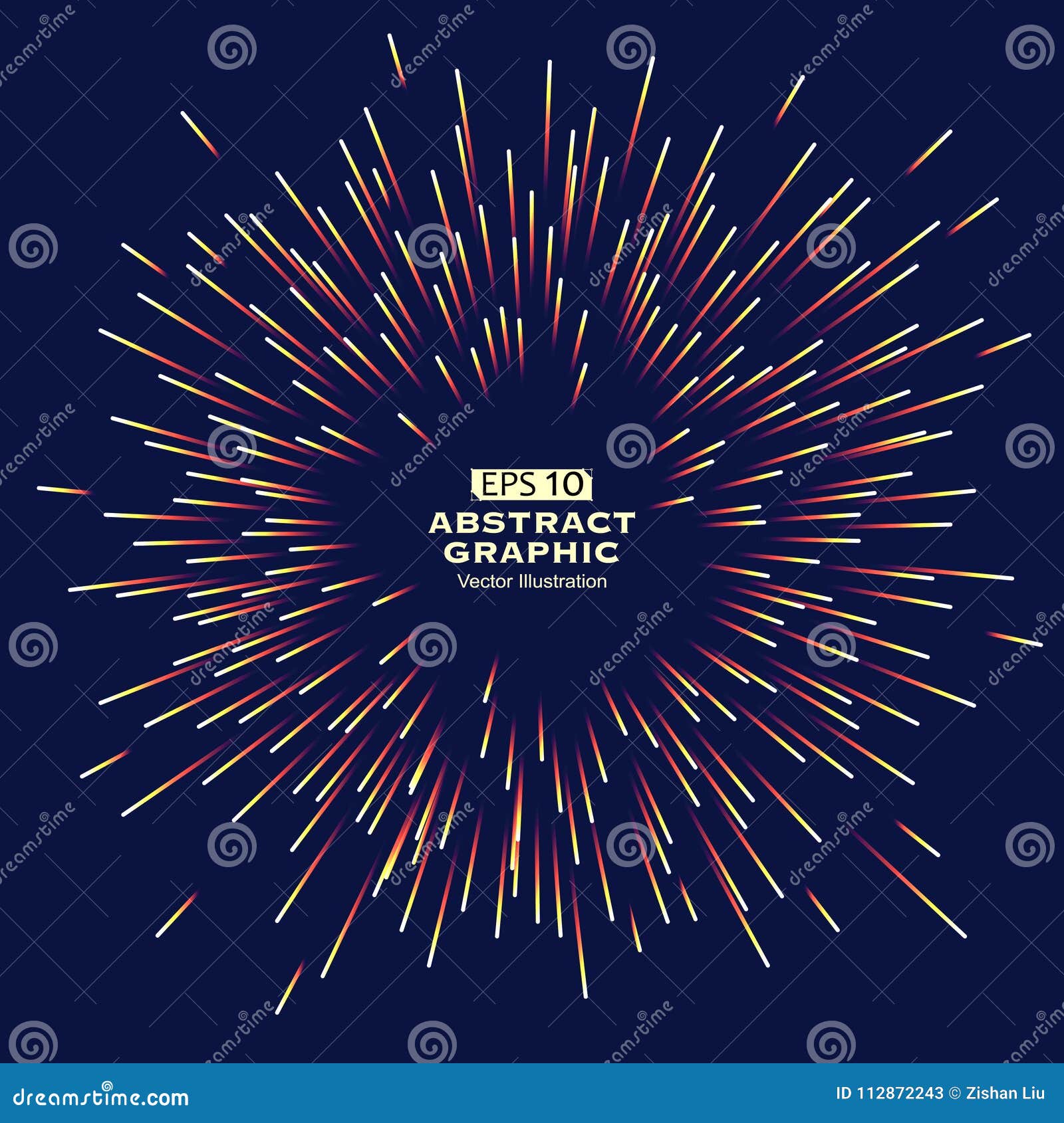 Dot and Line Consisting of Radial Abstract Graphics. Stock Vector ...