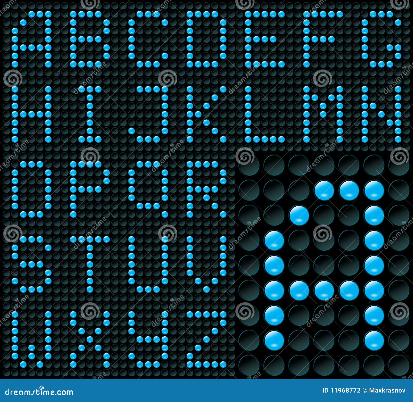 Dot-matrix Alphabet stock vector. Image of black, light ...