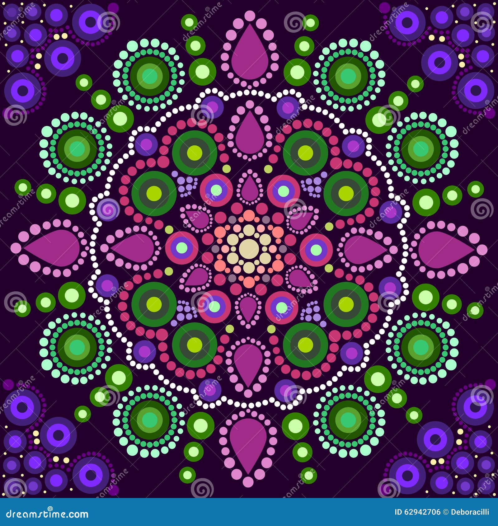 Flower of life/Original dream Mandala/Dot art/Lotus Mandala/Multi