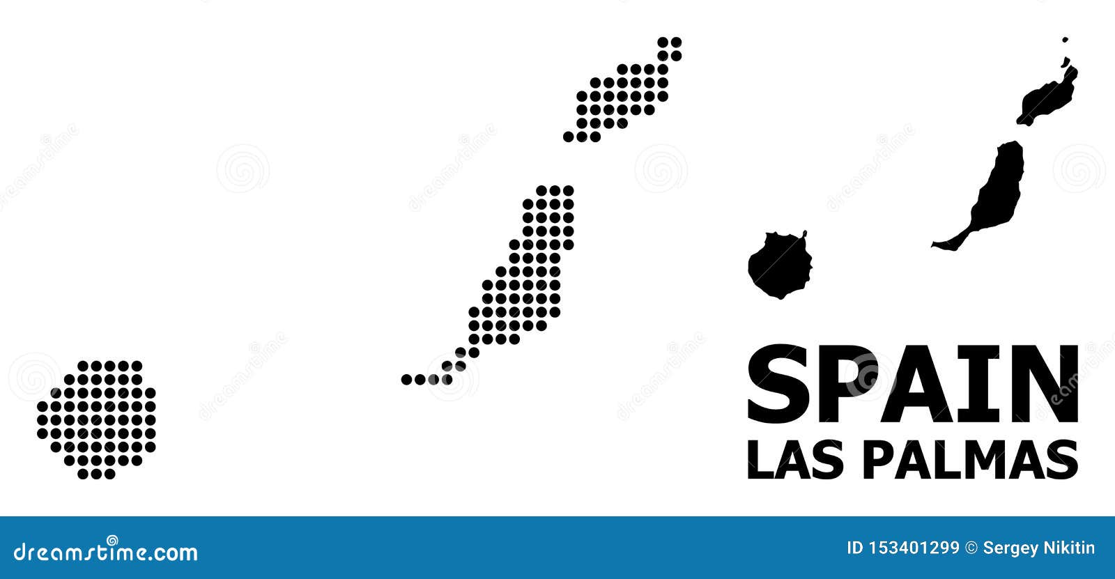 Dot Pattern Map of Las Palmas Province Stock Illustration