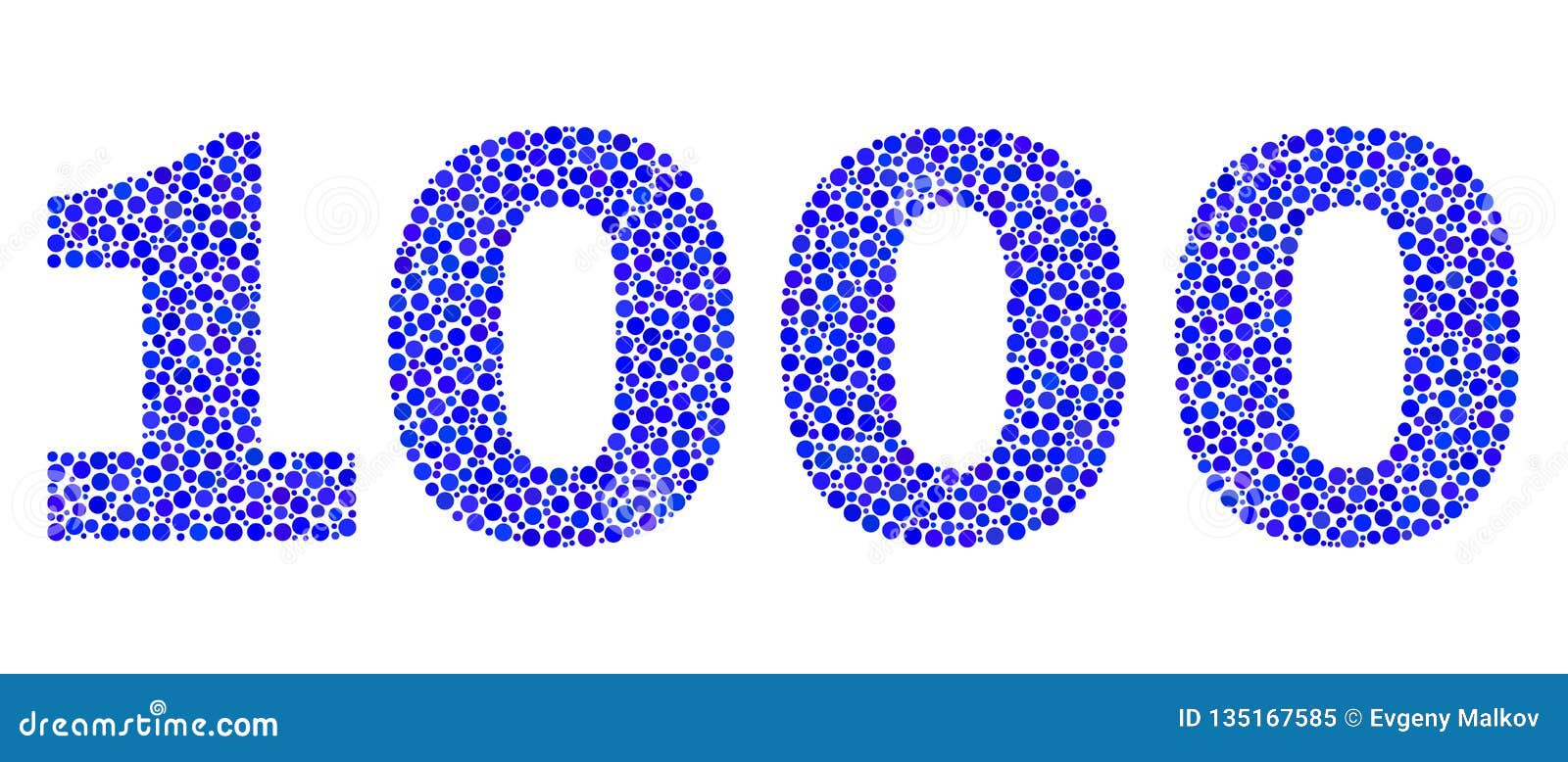1000 Text in Dot Style stock vector. Illustration of caption 135167585