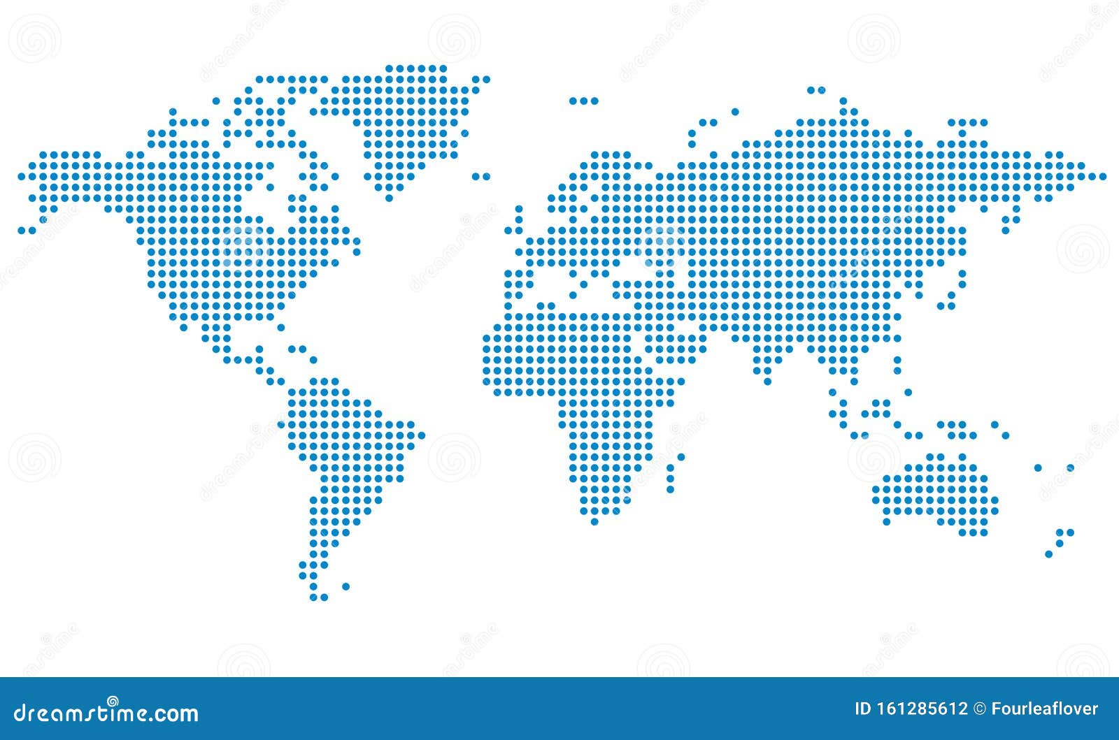 Dots World Map On White Background Vector Illustration Stock Vector