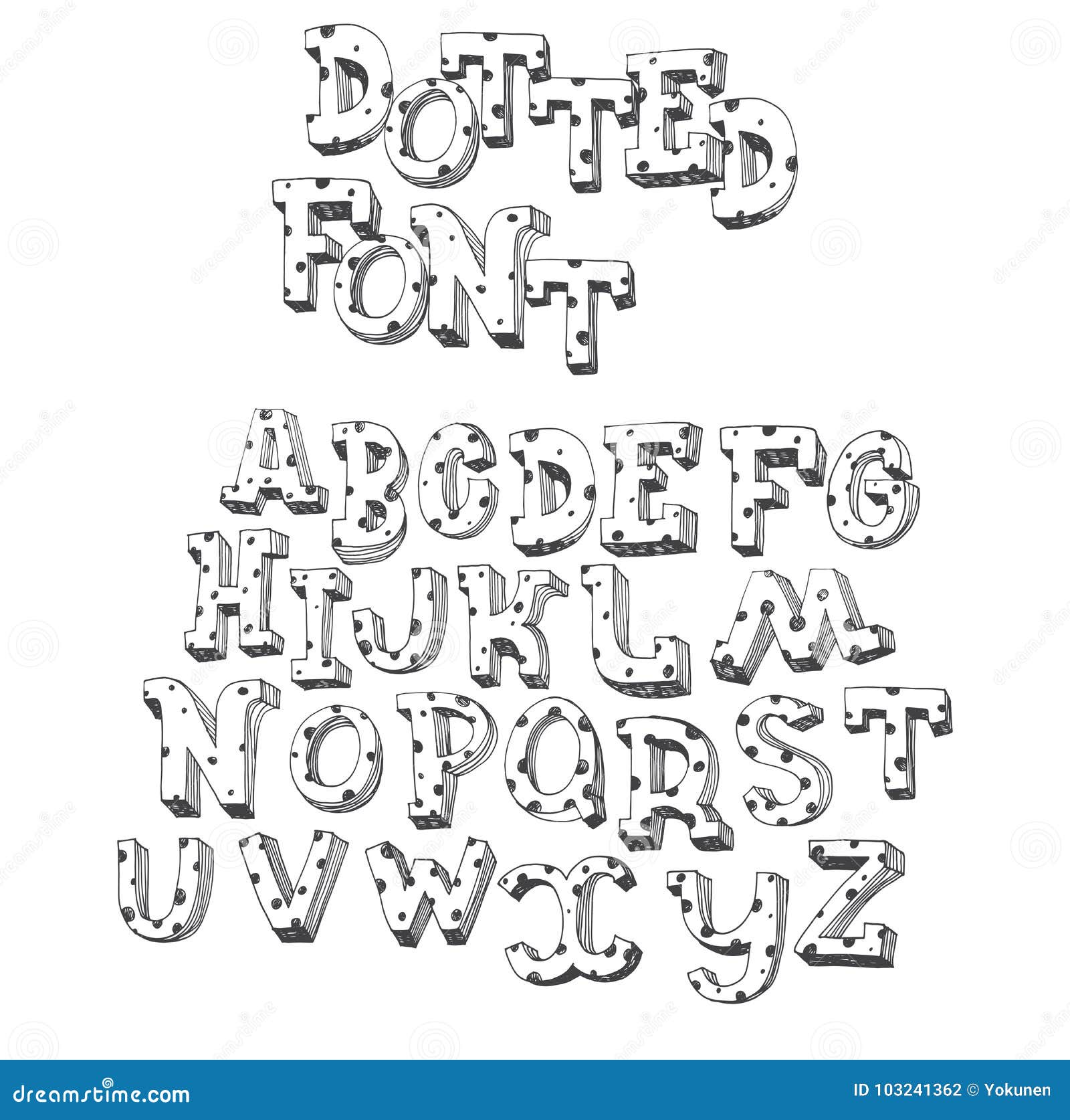 Dotted Abc Letters Hand Drawn With Ink And Decorated With Lines And Dots English Font Good For Writing Titles And Lettering Stock Illustration Illustration Of Alphabet Modern