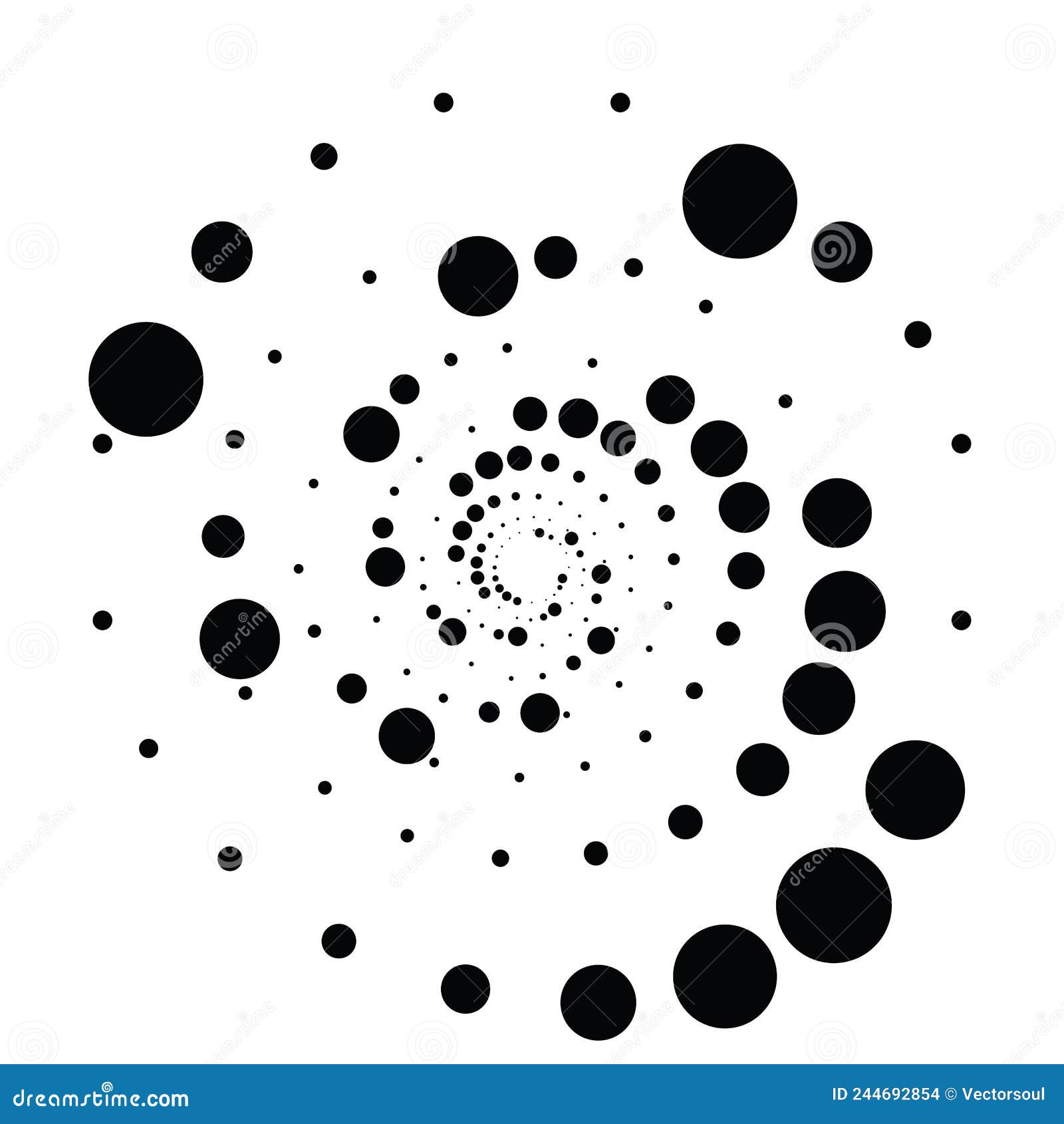 Dotted, Dots, Circles Concentric, Radial Icon. Spiral, Swirl, Twirl and ...