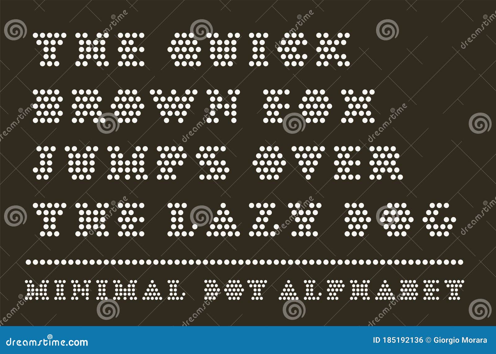 dotted font capitals vectior typeset
