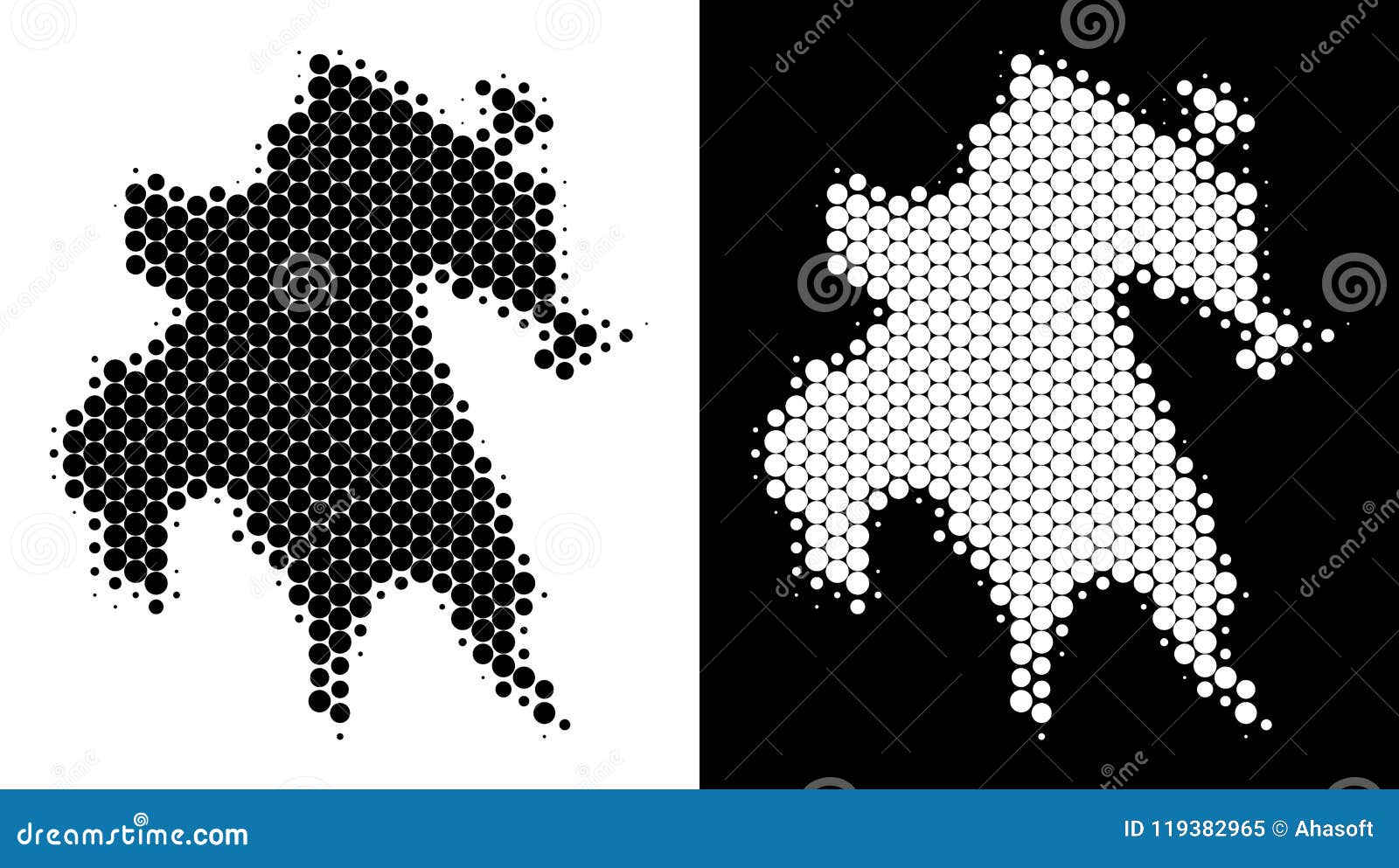 dotted halftone peloponnese peninsula map