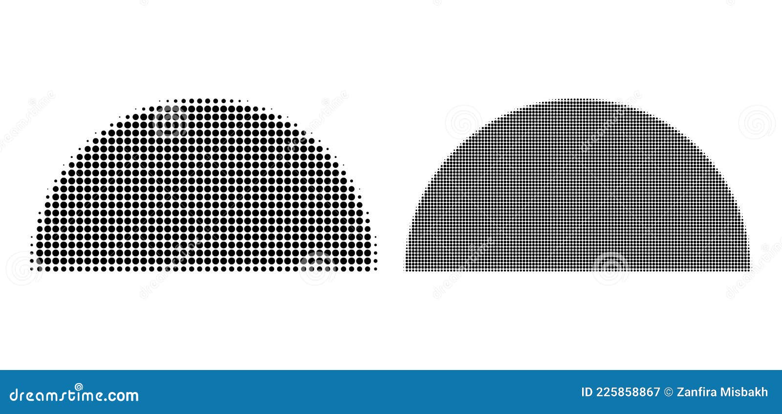 dotted halftone semisphere icon