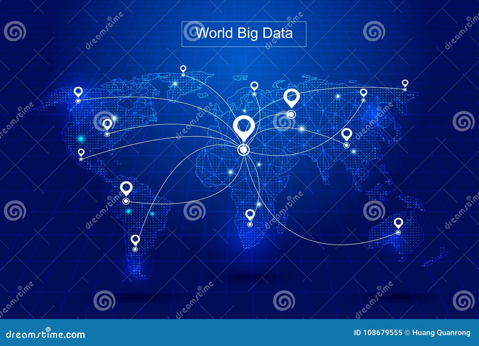 Dotted Constitute the World Map, GPS Positioning Constitute the World`s Big Data Vector Background, Meaning Stock Vector - Illustration of background, 108679555