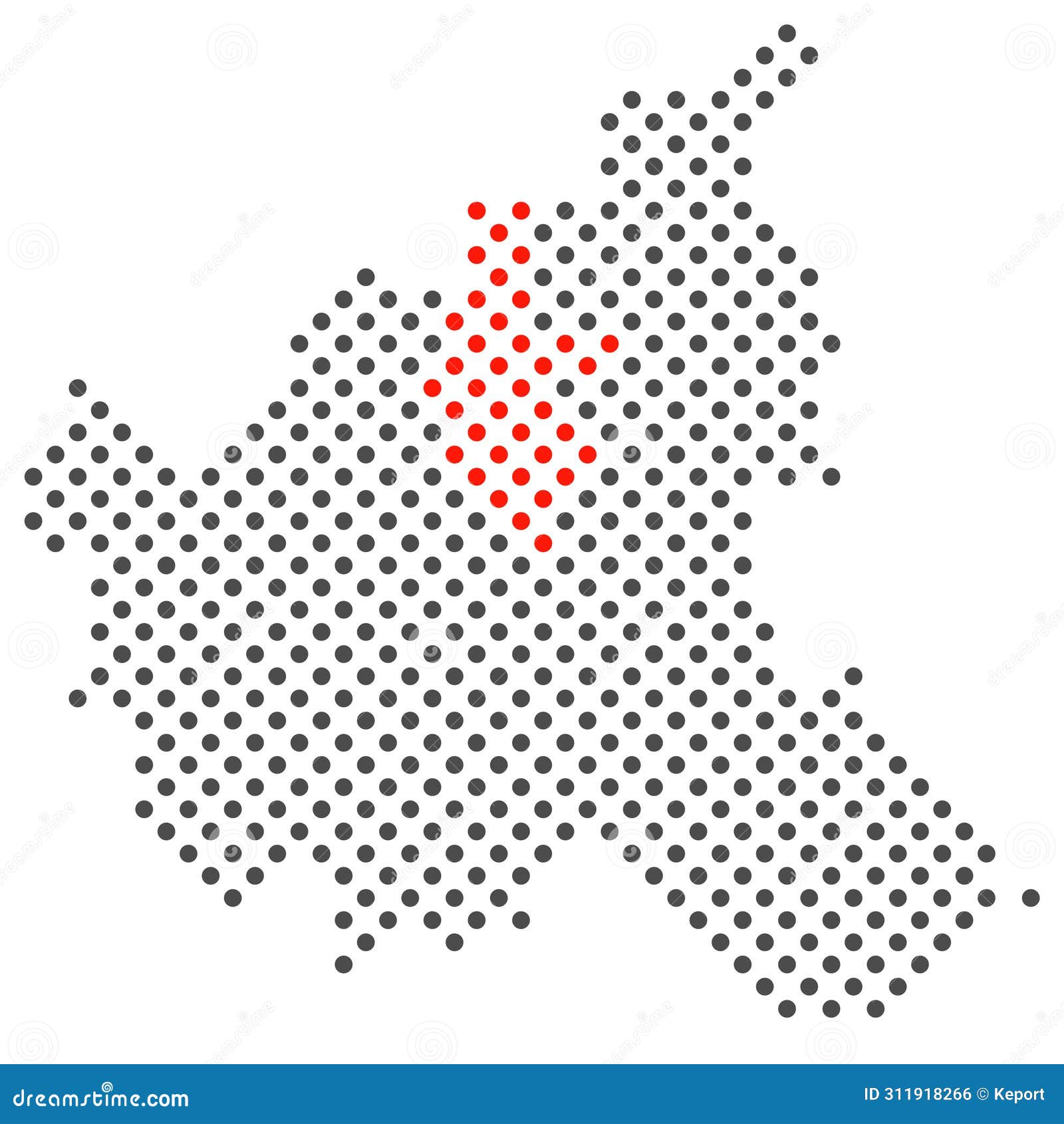 dotted map of hamburg showing district hamburg-nord