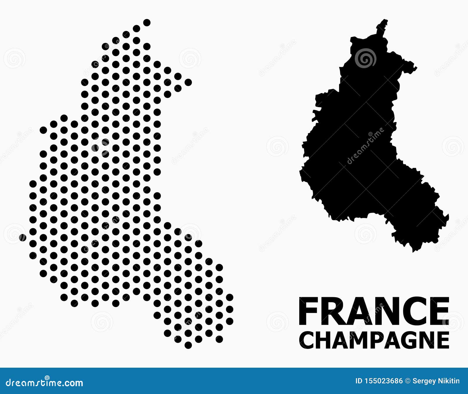 Dotted Mosaic Map of Champagne Province Stock Vector Illustration of