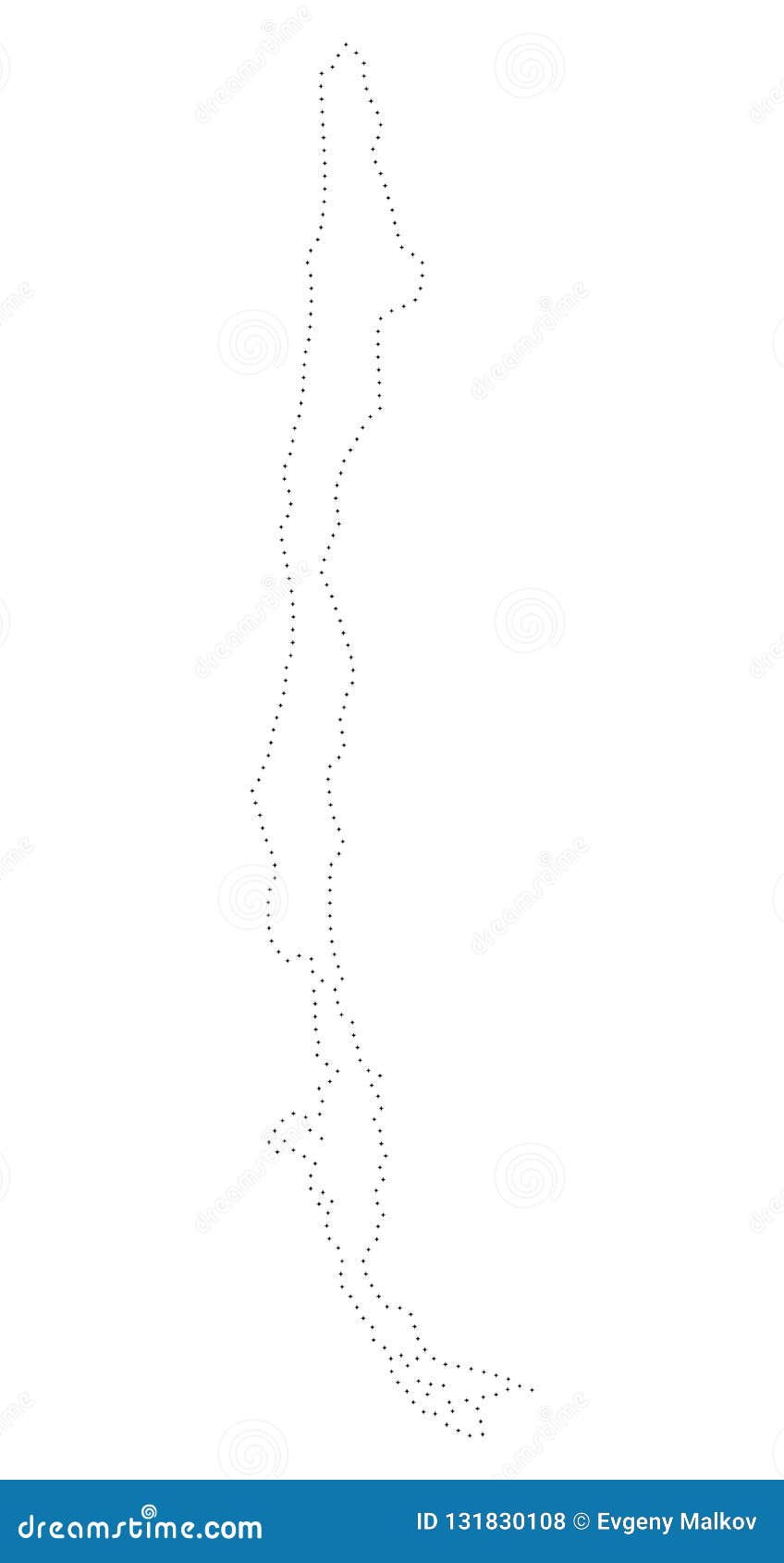 Download Dotted Stroke Chile Map stock vector. Illustration of path ...