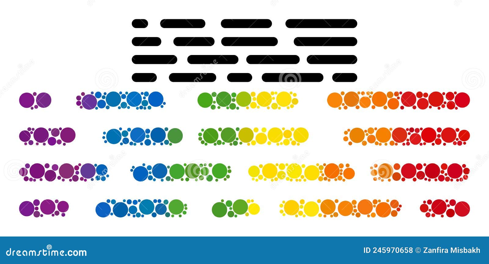 Dotted Transition Effect Lines Collage Icon Of Rainbow Spheres Stock Dotted Transition Effect Lines Collage Icon Of Rainbow Spheres Stock